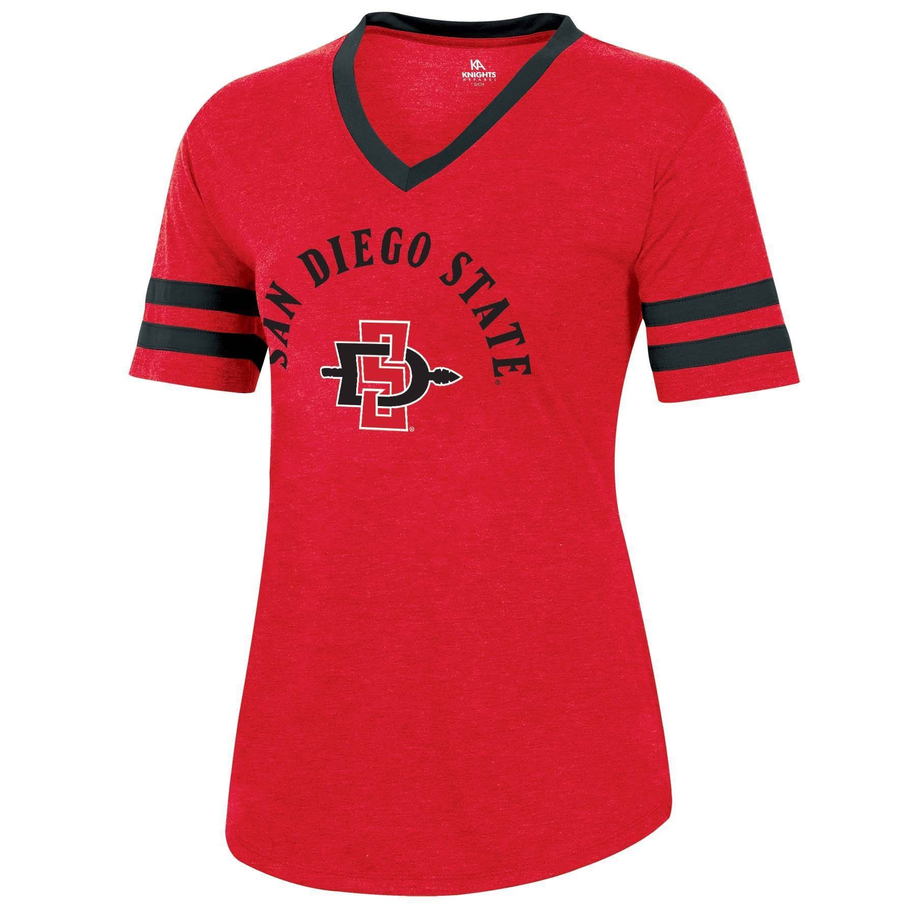 slide 1 of 2, NCAA San Diego State Aztecs Women's Short Sleeve V-Neck Heathered T-Shirt - XL, 1 ct