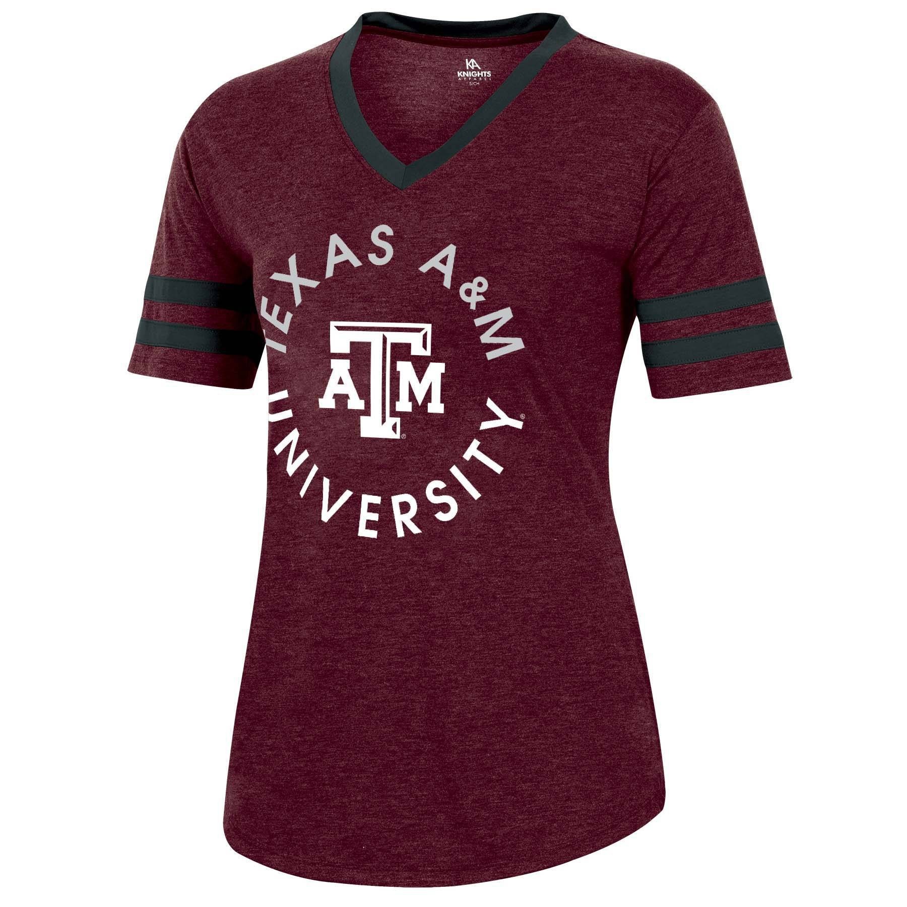 slide 1 of 2, NCAA Texas A&M Aggies Women's Short Sleeve V-Neck Heathered T-Shirt - XL, 1 ct