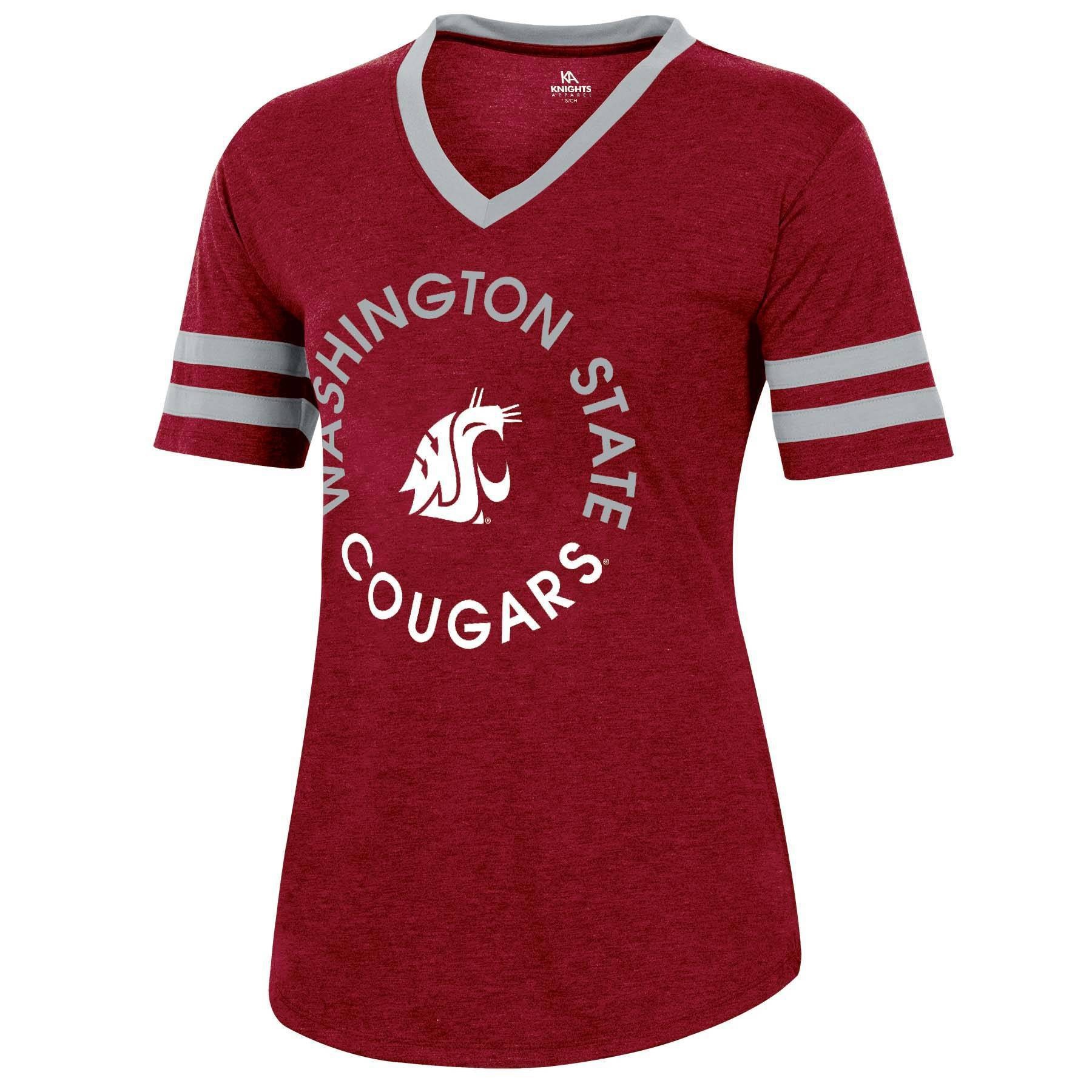 slide 1 of 2, NCAA Washington State Cougars Women's Short Sleeve V-Neck Heathered T-Shirt - XL, 1 ct