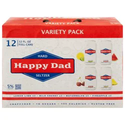 Happy Dad Hard Seltzer Variety Pack - 12 pk/12 fl oz Cans
