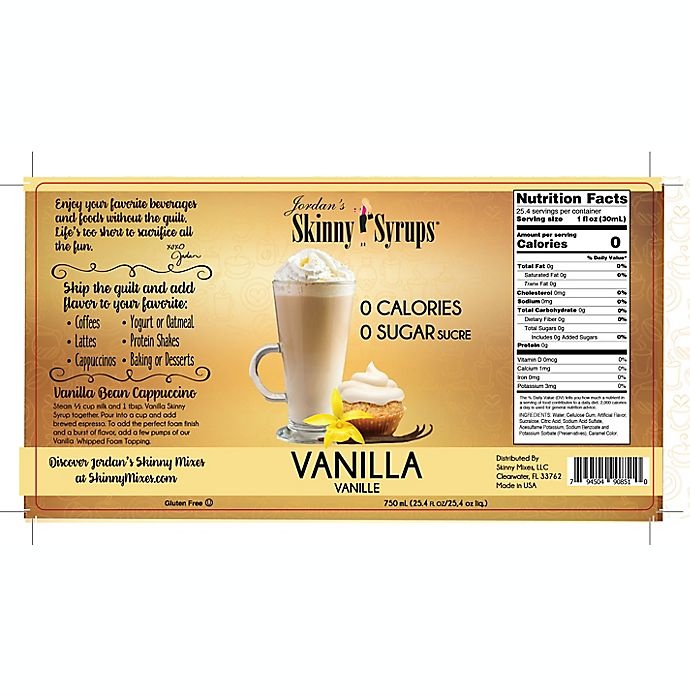 slide 2 of 4, Jordan's Skinny Mixes Jordan's Skinny Syrups Sugar Free Vanilla Syrup, 750 ml