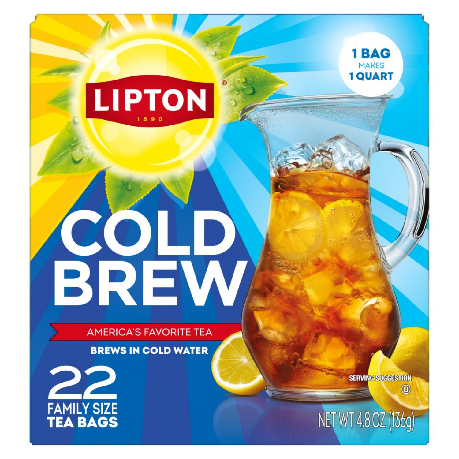 slide 1 of 2, Lipton LPT TB Cold Brew Fam 6 22ct, 22 ct