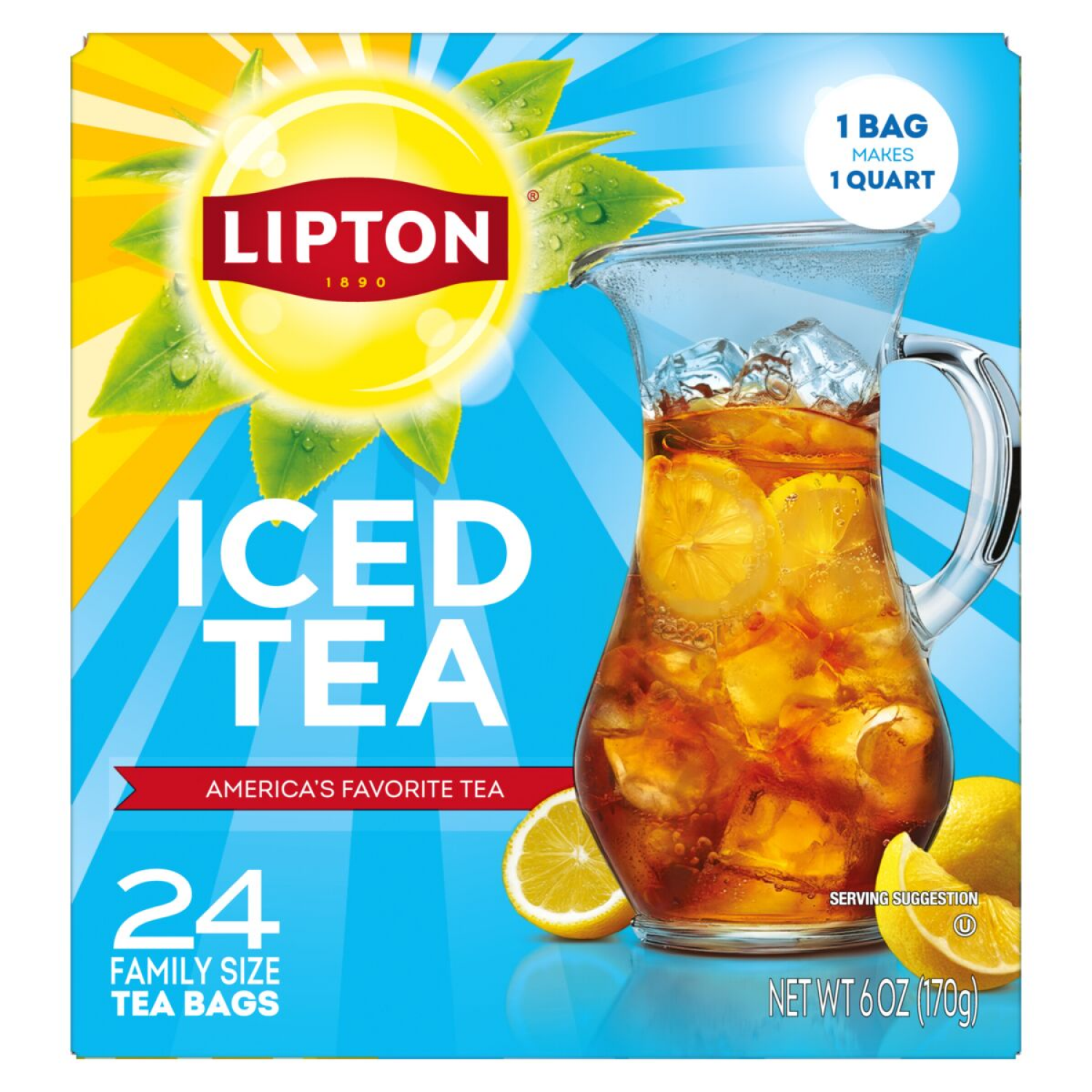 slide 1 of 2, Lipton Ice Tea Family Size 24ct, 24 ct