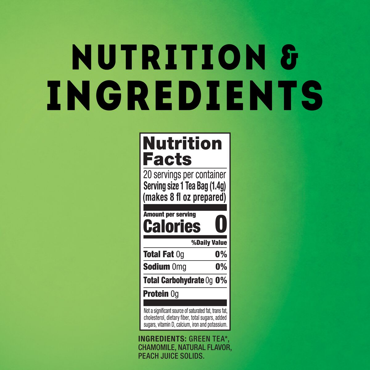 slide 5 of 6, Lipton Peach Green Tea Bags, Flavored, Unsweetened Teabags for Hot Tea or Peach Iced Tea with Caffeine and Flavonoids- 20 ct, 20 ct