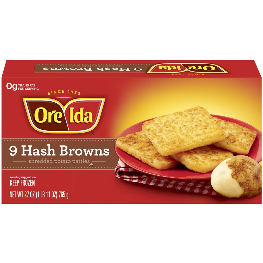 slide 1 of 1, Ore-Ida Hash Browns, 9 ct; 27 oz