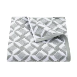Martex Restore Bath Towel, 30 in x 56 in, Gray Geo