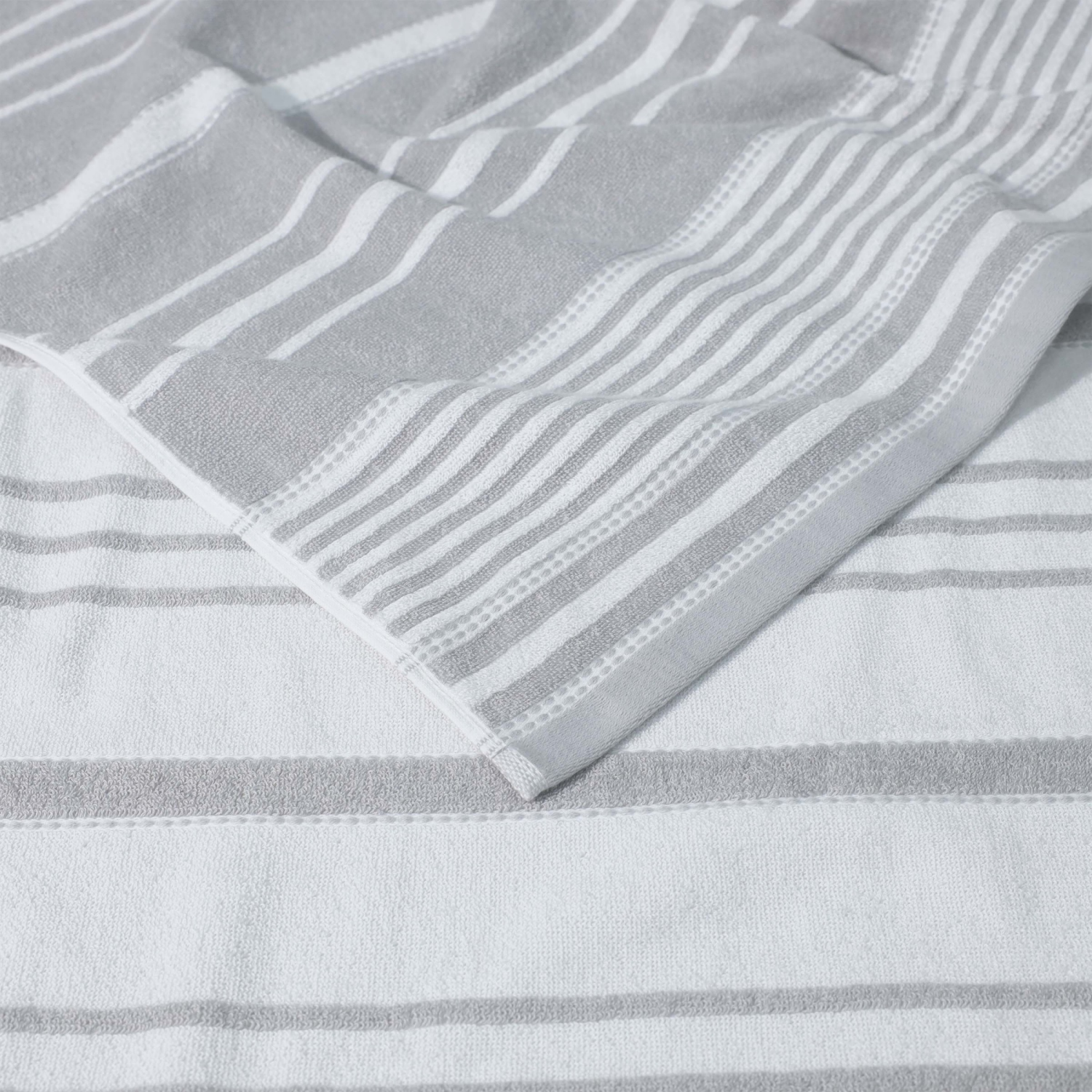 slide 3 of 5, Martex Restore Bath Towel, 30 in x 56 in, Grey Batten Stripe, bath