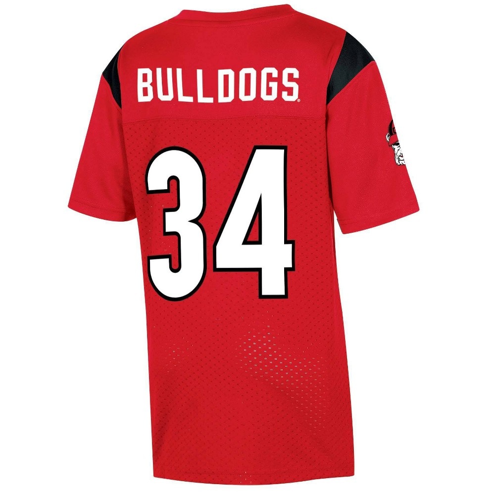 slide 2 of 2, NCAA Georgia Bulldogs Boys' Short Sleeve Jersey - XL, 1 ct