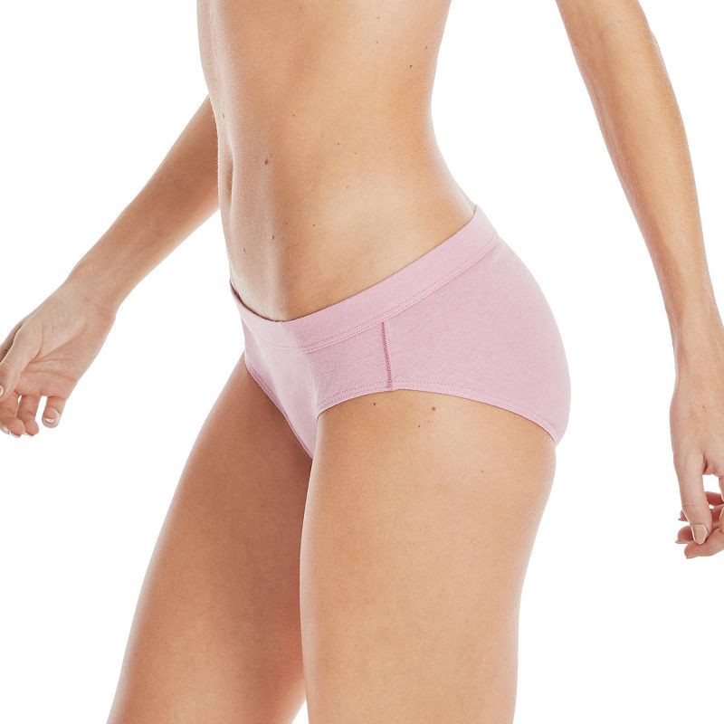 slide 4 of 5, Hanes Women's 6pk Pure Comfort Organic Cotton Hipster Underwear - Colors May Vary 8: Lightweight Knit, Mid Rise, 6 ct