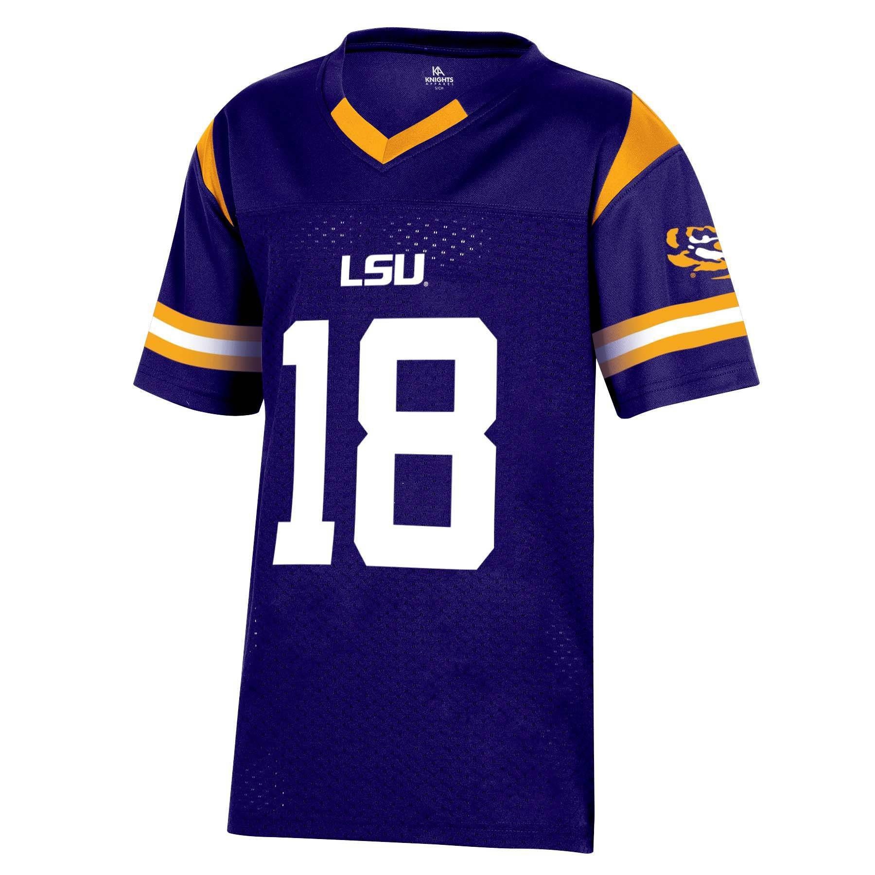 slide 1 of 2, NCAA LSU Tigers Boys' Short Sleeve Jersey - XL, 1 ct