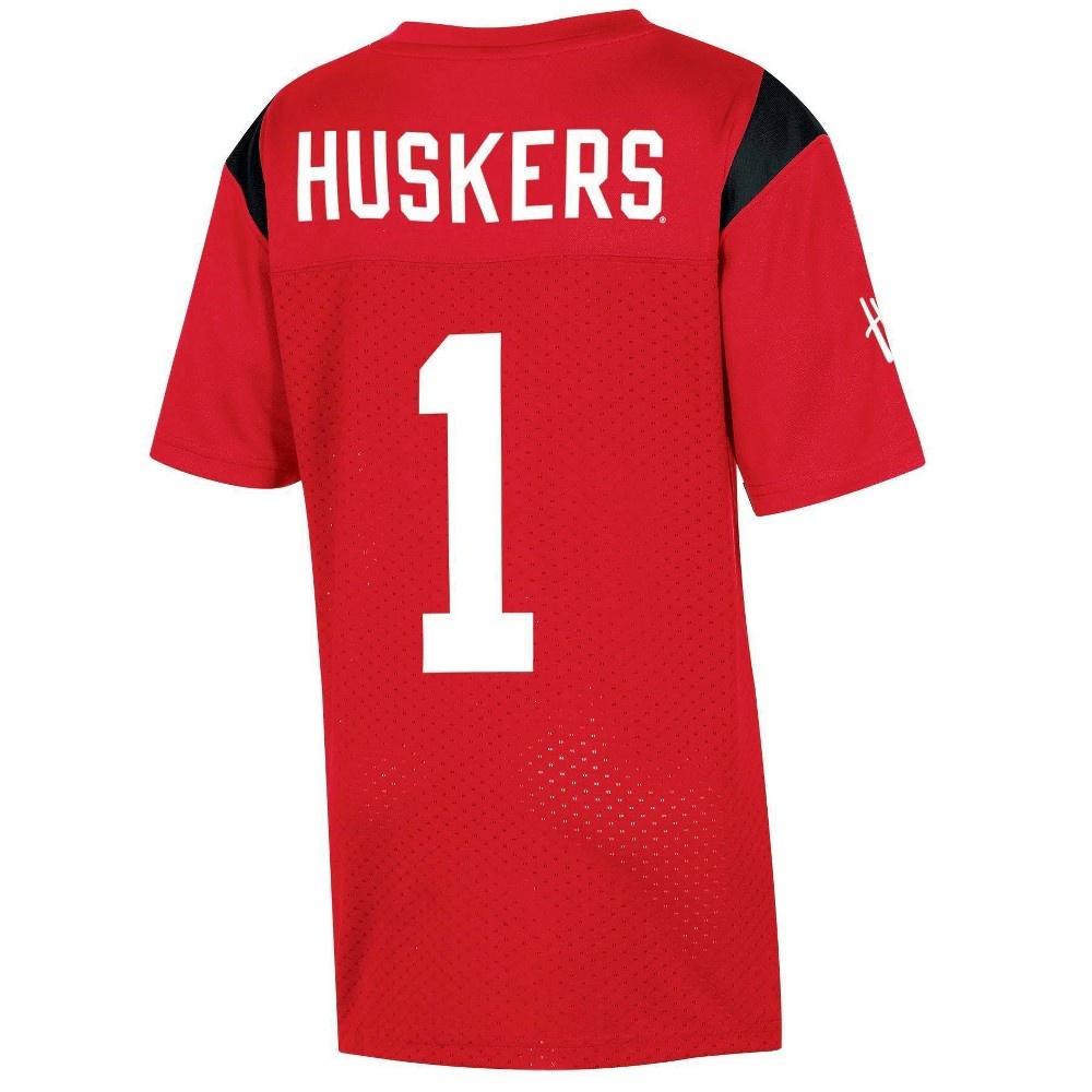 slide 2 of 2, NCAA Nebraska Cornhuskers Boys' Short Sleeve Jersey - XL, 1 ct