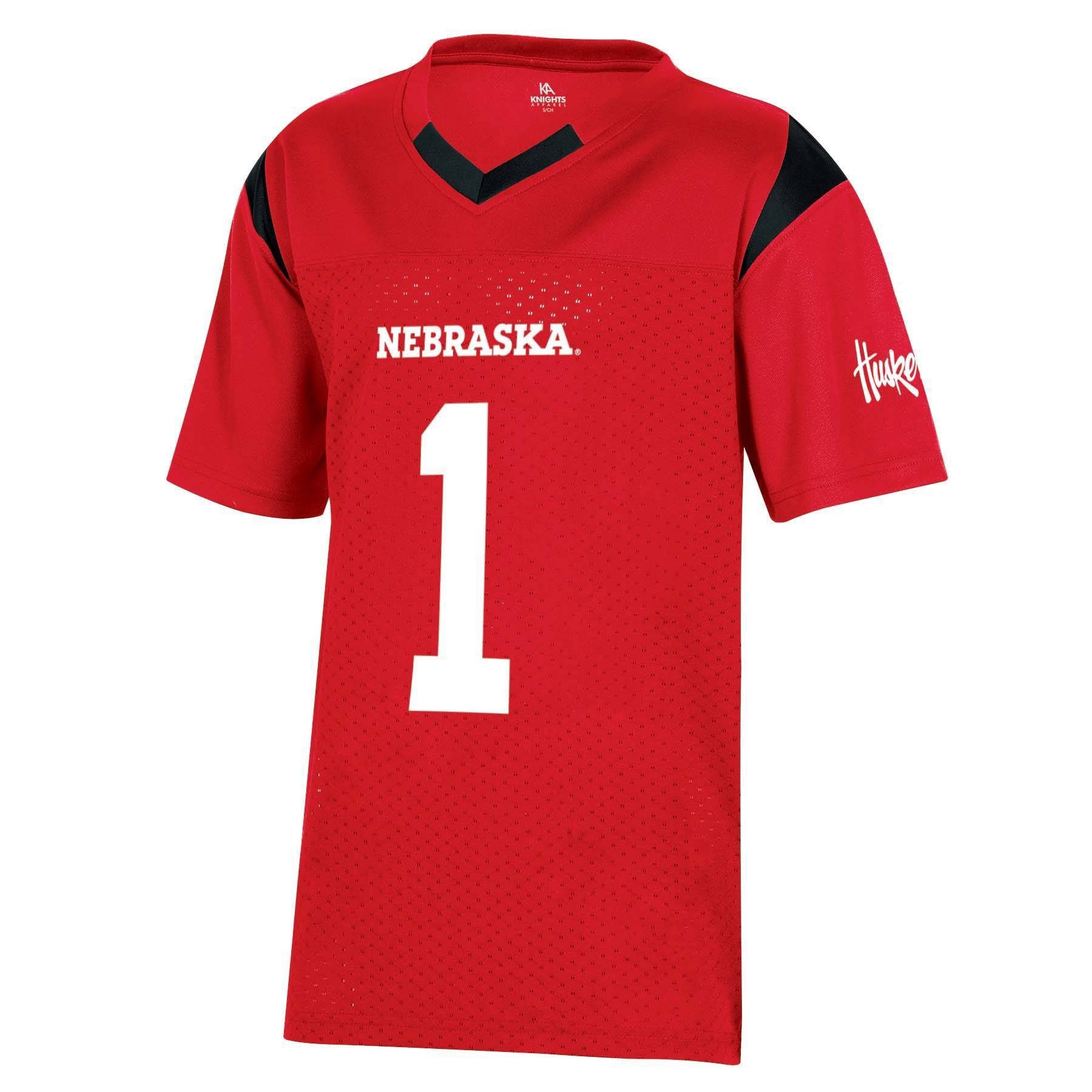 slide 1 of 2, NCAA Nebraska Cornhuskers Boys' Short Sleeve Jersey - XL, 1 ct