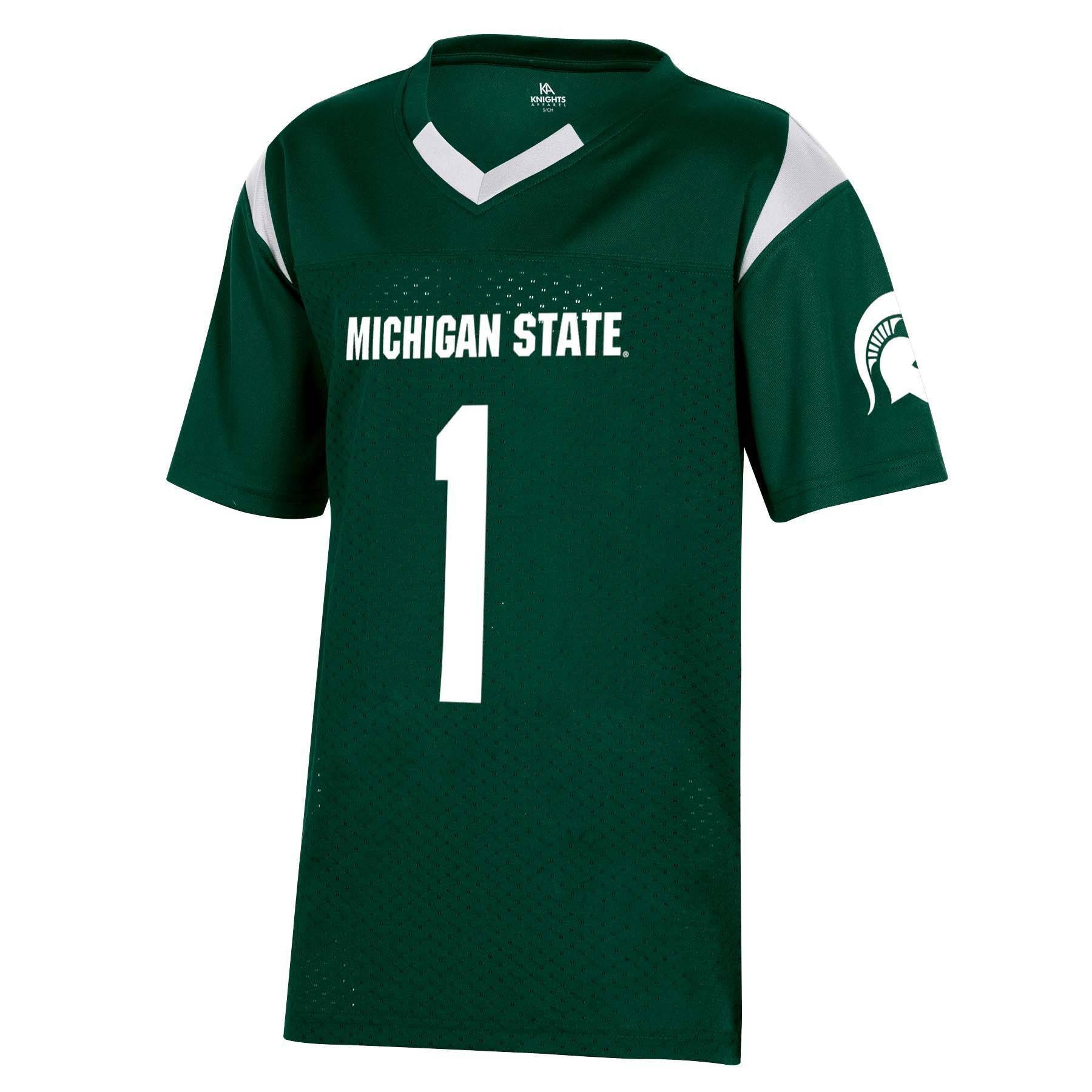 slide 1 of 2, NCAA Michigan State Spartans Boys' Short Sleeve Jersey - XL, 1 ct