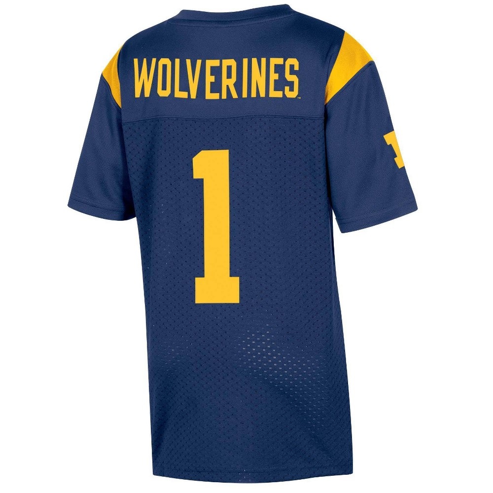 slide 2 of 2, NCAA Michigan Wolverines Boys' Short Sleeve Jersey - XL, 1 ct