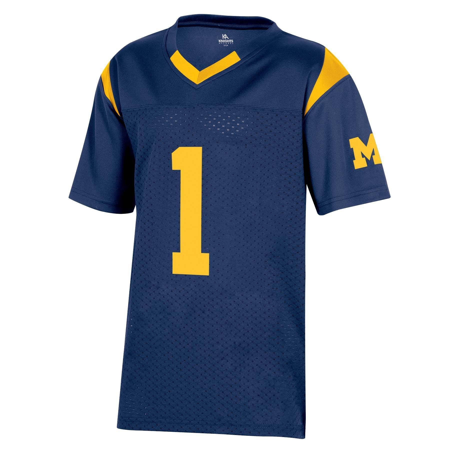 slide 1 of 2, NCAA Michigan Wolverines Boys' Short Sleeve Jersey - XL, 1 ct