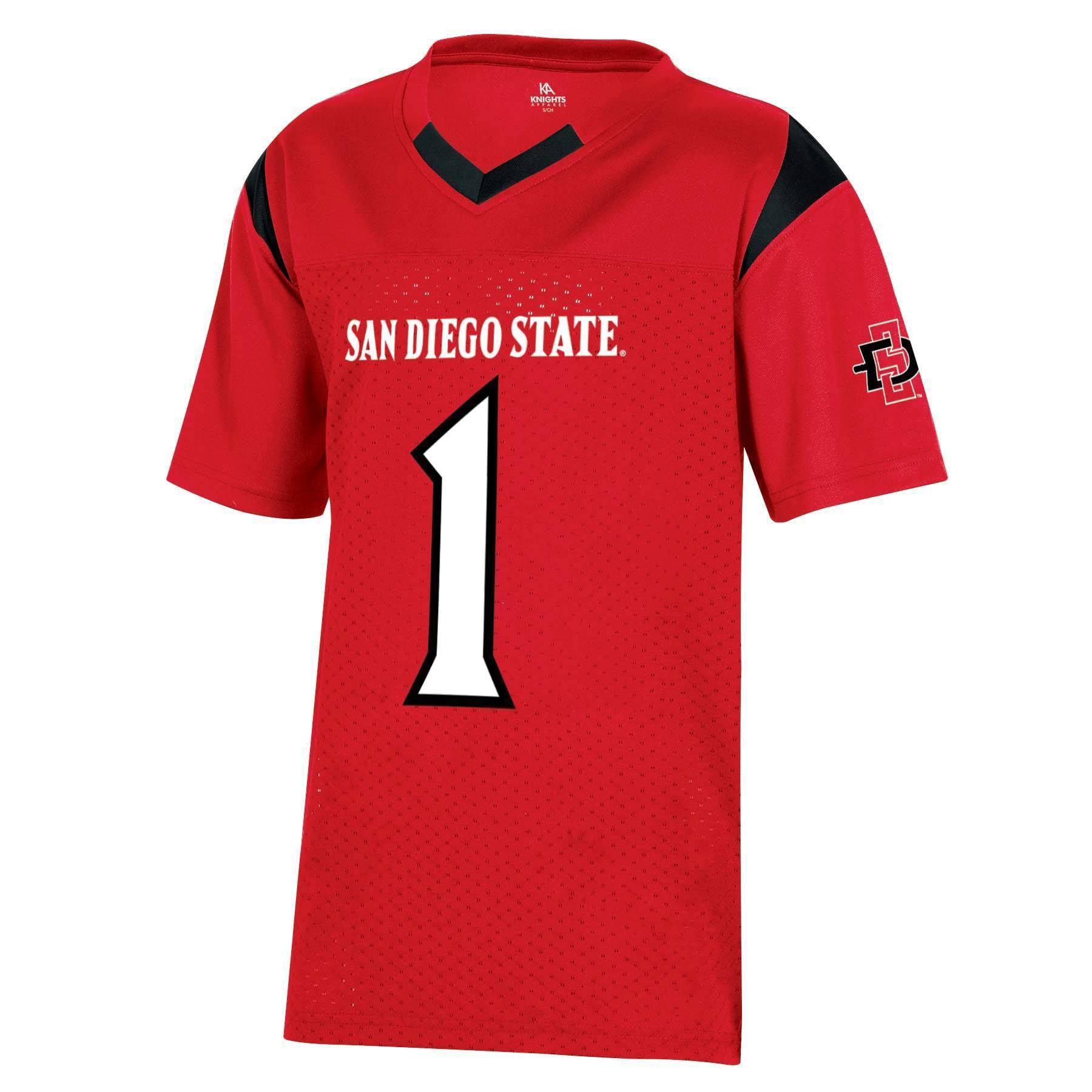 slide 1 of 2, NCAA San Diego State Aztecs Boys' Short Sleeve Jersey - XL, 1 ct