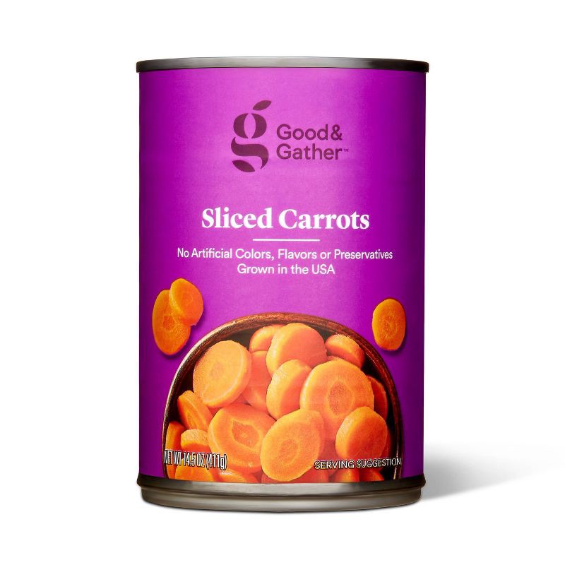 slide 1 of 3, Sliced Carrots 14.5oz - Good & Gather™, 14.5 oz