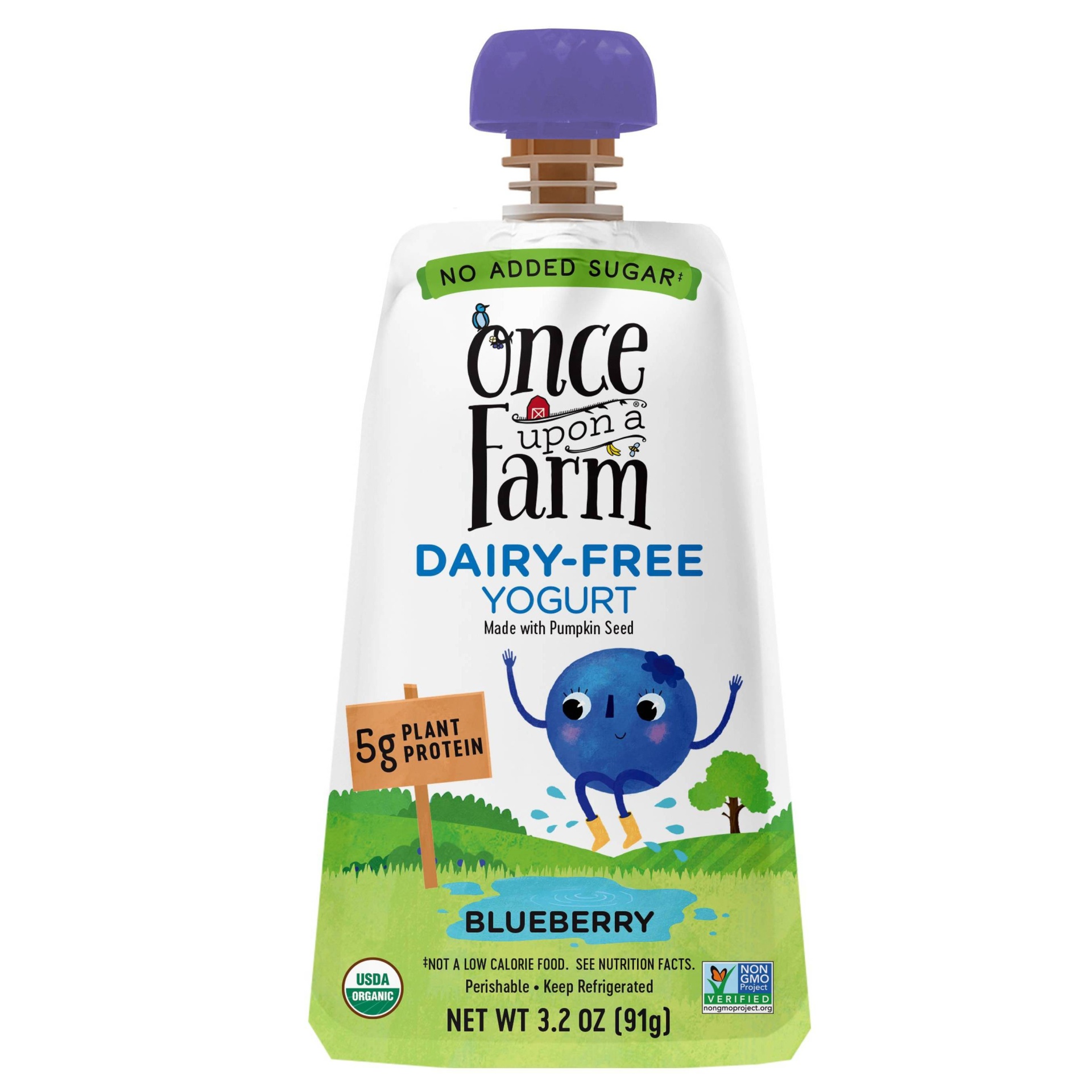 slide 1 of 5, Once Upon a Farm Organic Blueberry Kids Dairy-Free Yogurt, 3.2 oz