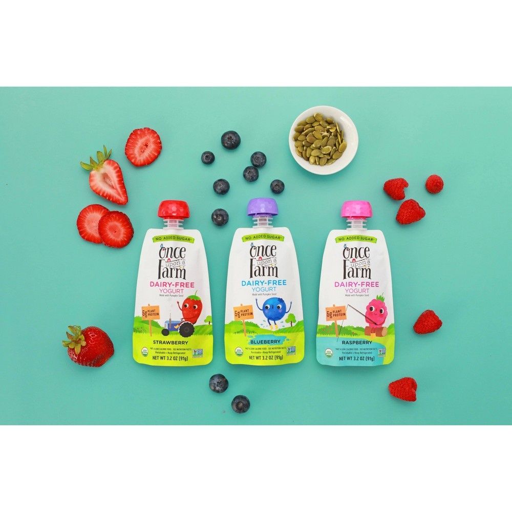 slide 5 of 7, Once Upon a Farm Organic Raspberry Kids' Dairy-Free Yogurt Pouch, 3.2 oz