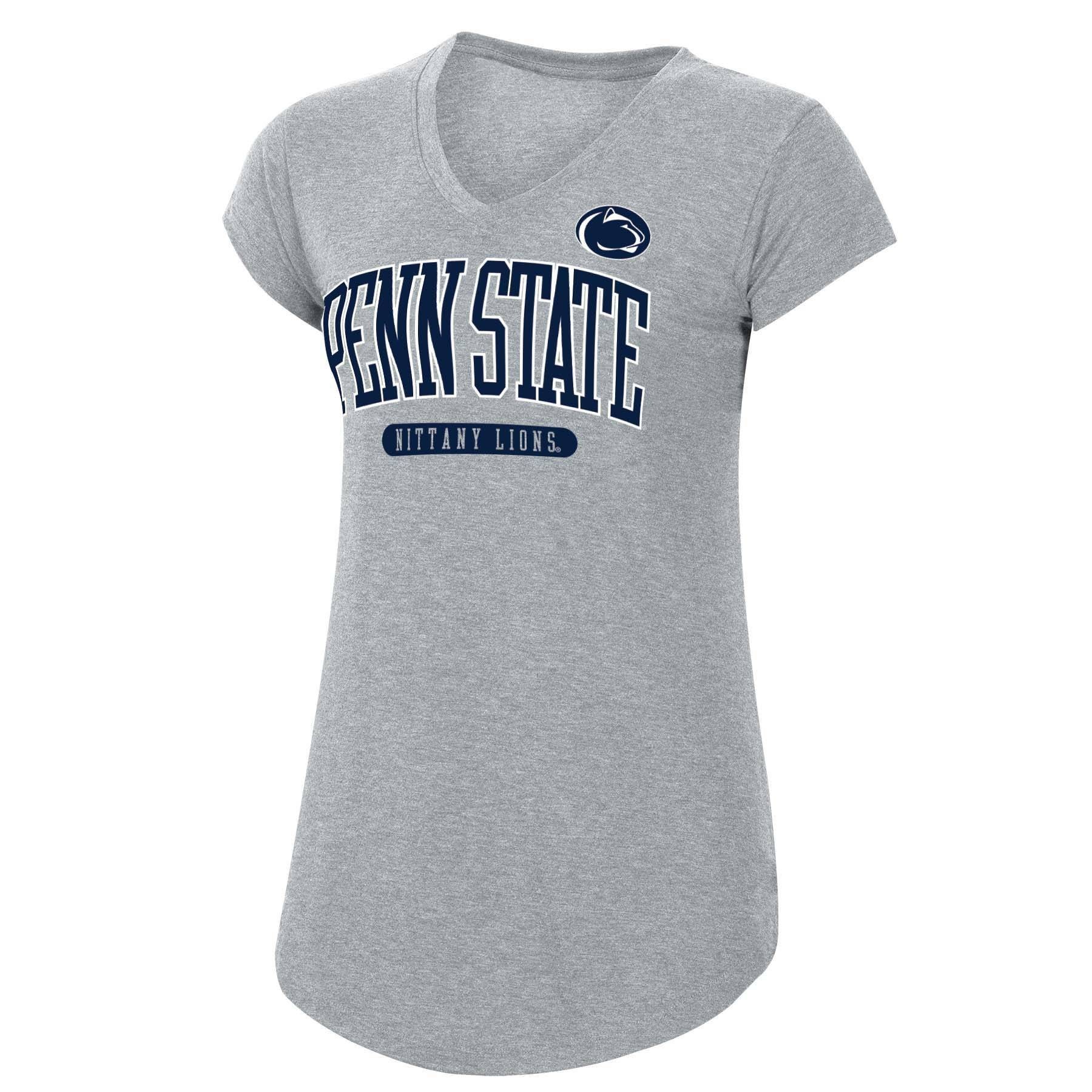 slide 1 of 2, NCAA Penn State Nittany Lions Women's Short Sleeve V-Neck Gray T-Shirt - XL, 1 ct