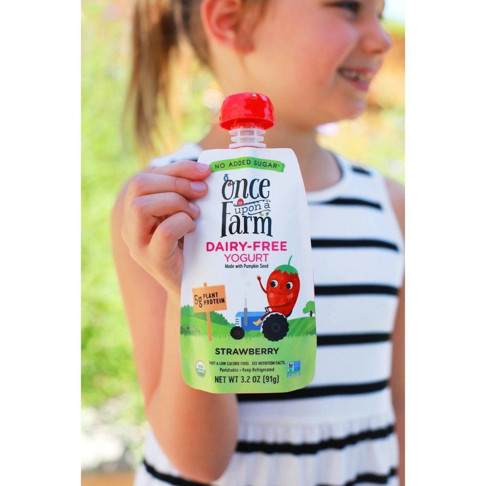 slide 4 of 7, Once Upon a Farm Organic Strawberry Kids' Dairy-Free Yogurt Pouch, 3.2 oz