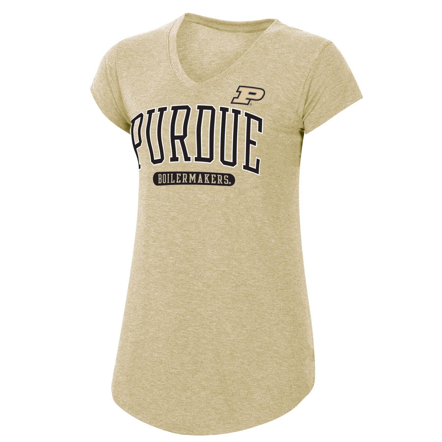 slide 1 of 2, NCAA Purdue Boilermakers Women's Short Sleeve V-Neck Tan T-Shirt - XL, 1 ct