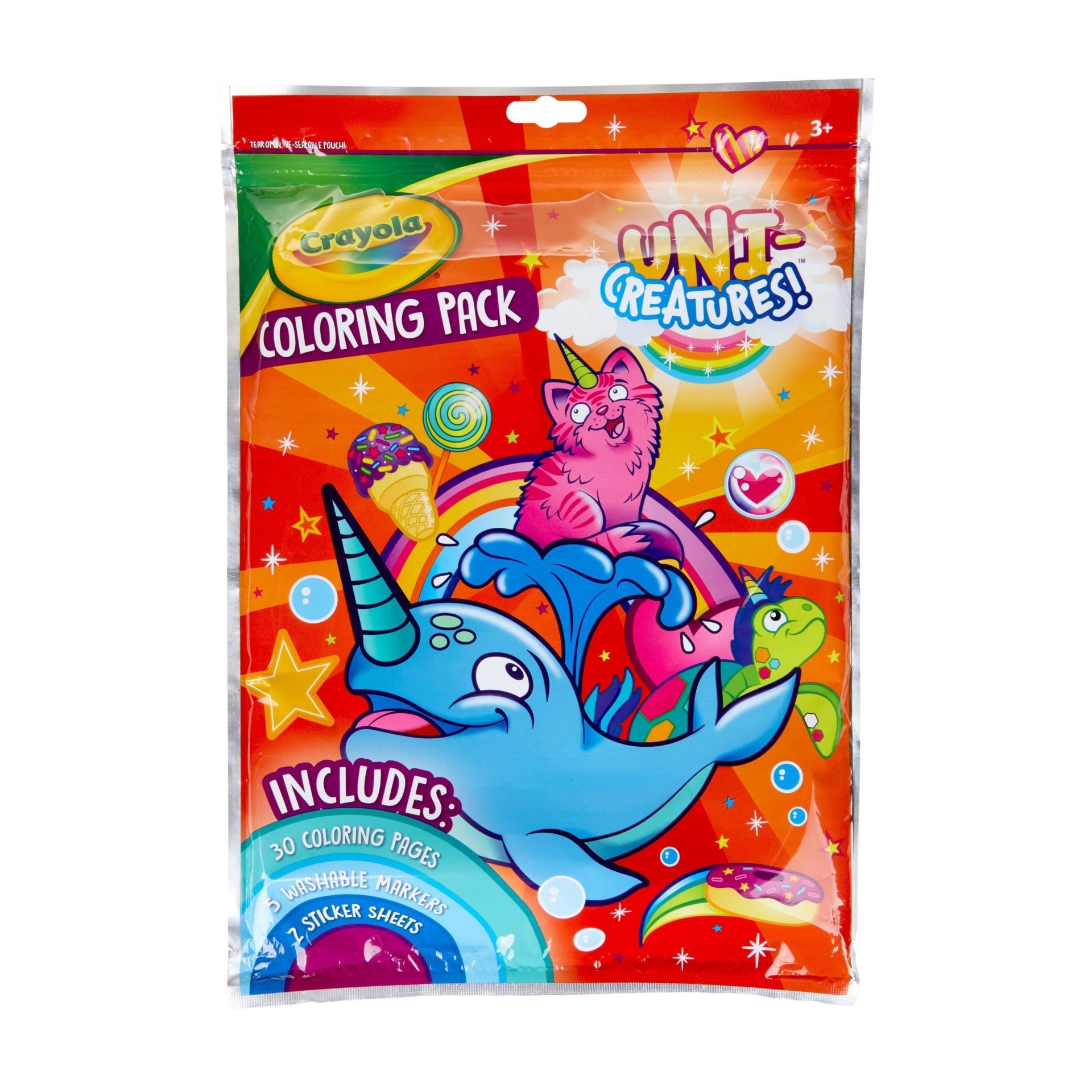 slide 1 of 3, Crayola Coloring Pack - Uni-Creatures, 36 ct