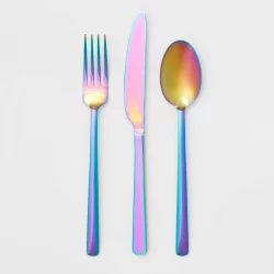 12pc Stainless Steel Annika Rainbow Silverware Set - Room Essentials