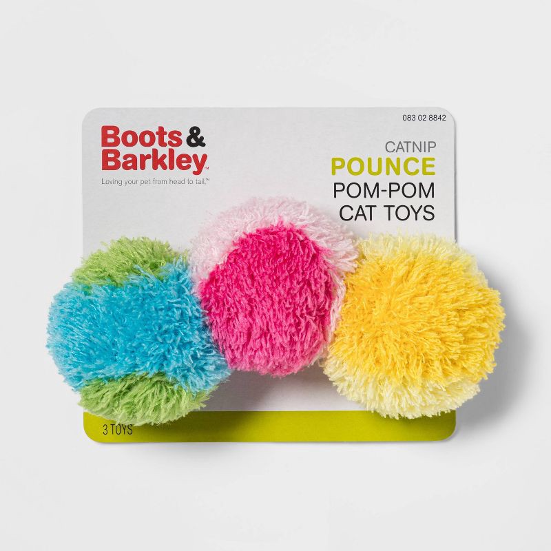 Furry Poms Cat Toy - 3pk - Boots & Barkley™ : Target