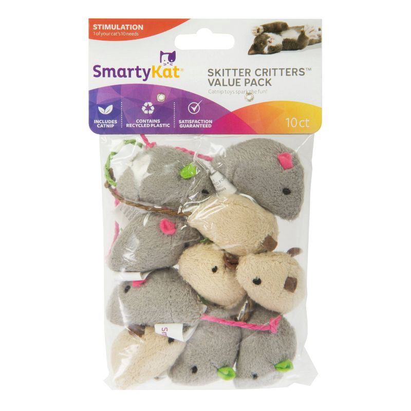 slide 1 of 1, SmartyKat Skitter Critters Cat Toy - 10pk, 10 ct