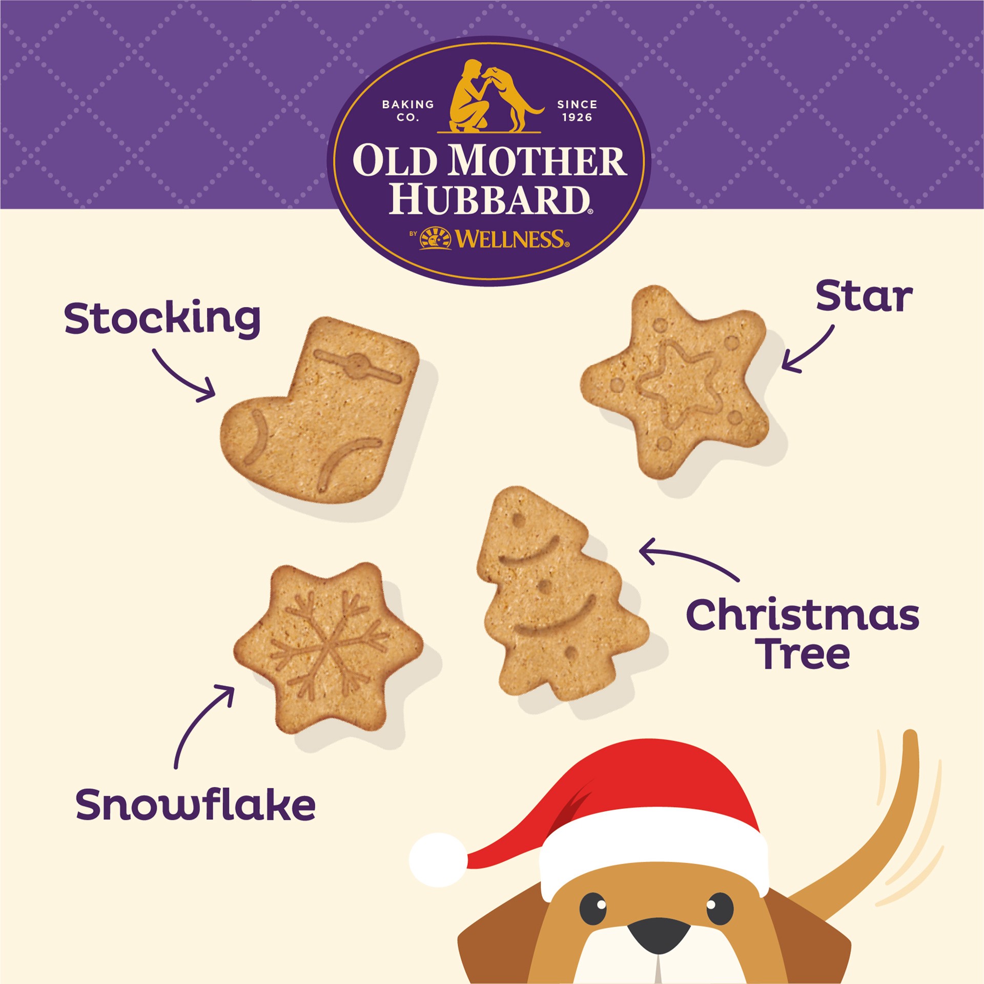 slide 2 of 4, Old Mother Hubbard Wellness Winter Fun P-Nuttier Dog Biscuits, Natural, Seasonal, Holiday Treats, Peanut Butter Flavor, (16 Ounce Bag), 1 ct