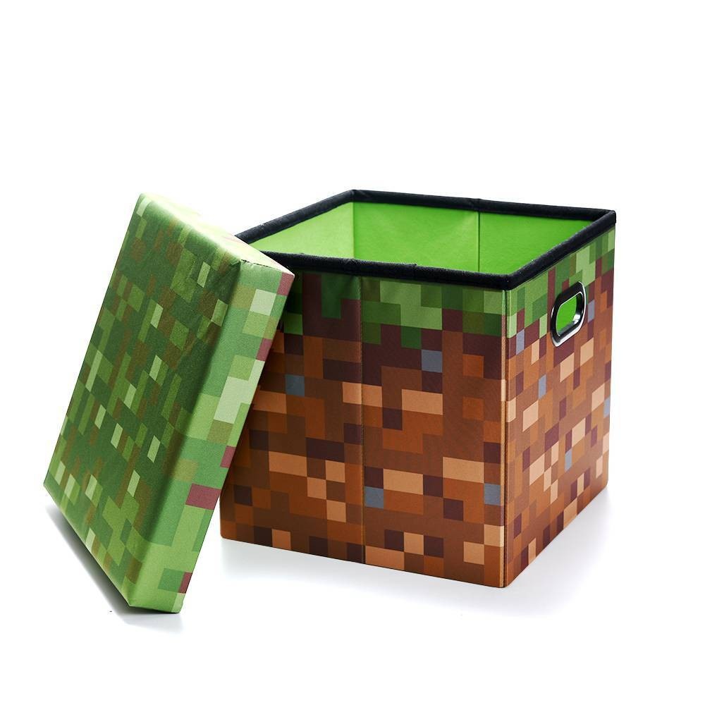 slide 1 of 8, Minecraft Grass Storage Bin, 1 ct