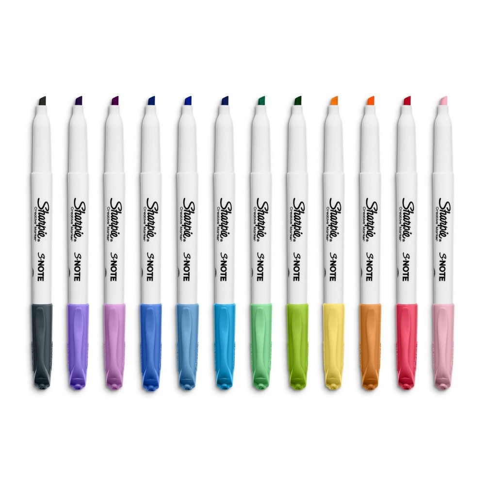 slide 4 of 10, Sharpie S-Note Creative Markers Chisel Tip - Assorted Colors, 12 ct