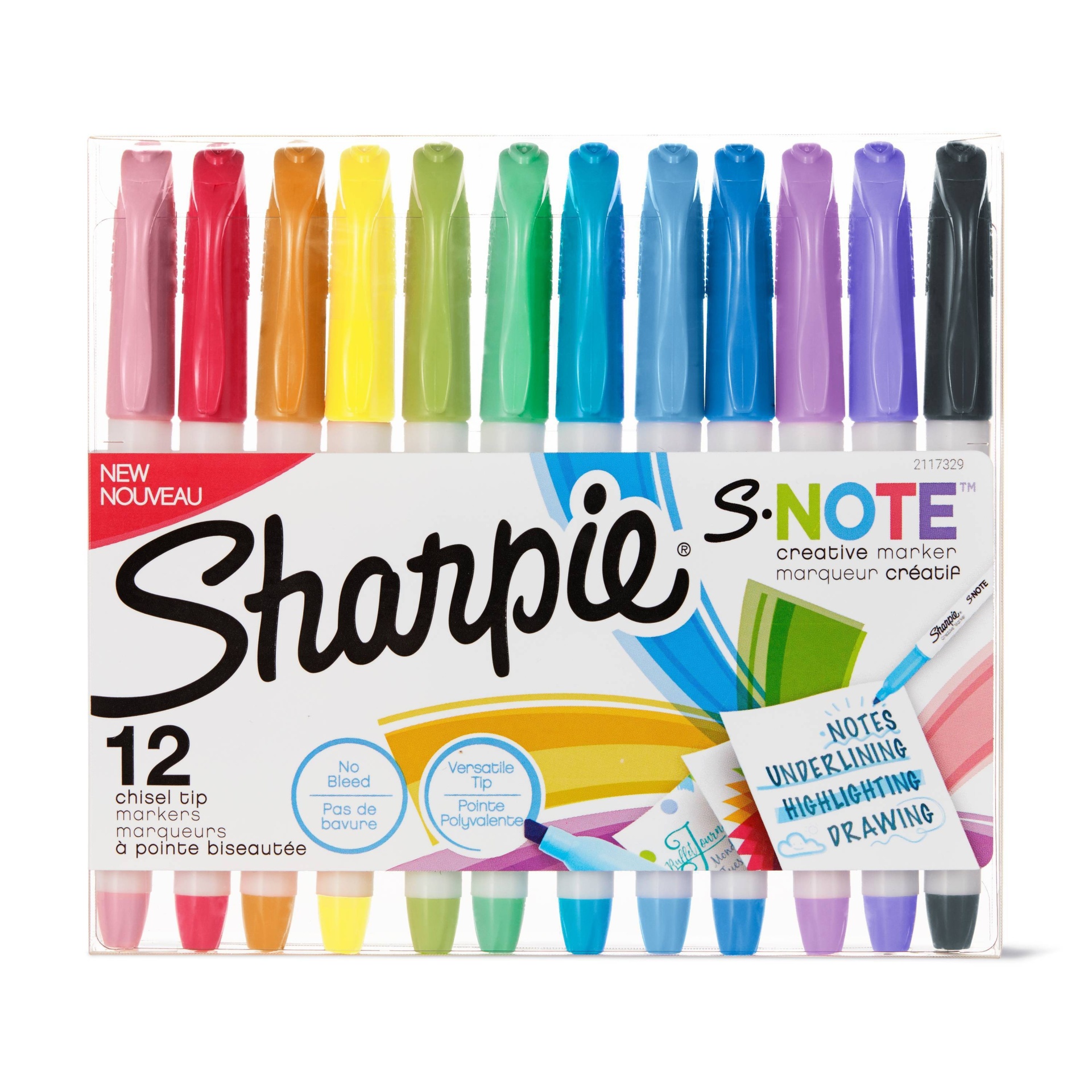 slide 1 of 10, Sharpie S-Note Creative Markers Chisel Tip - Assorted Colors, 12 ct