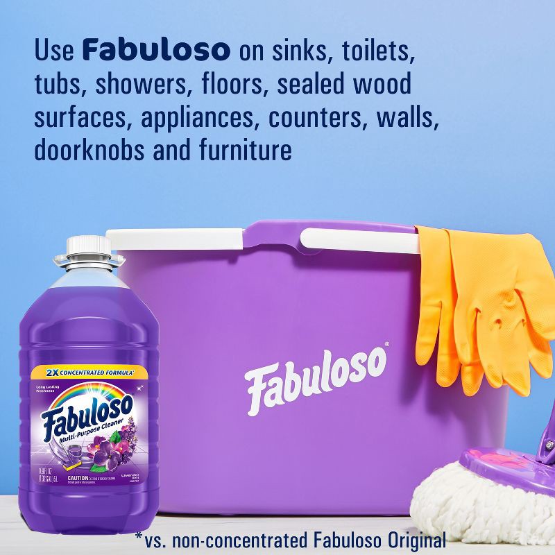 slide 6 of 14, Fabuloso Lavender Multi-Purpose Cleaner 2X Concentrated Formula Floor Cleaner - 169 fl oz, 169 fl oz