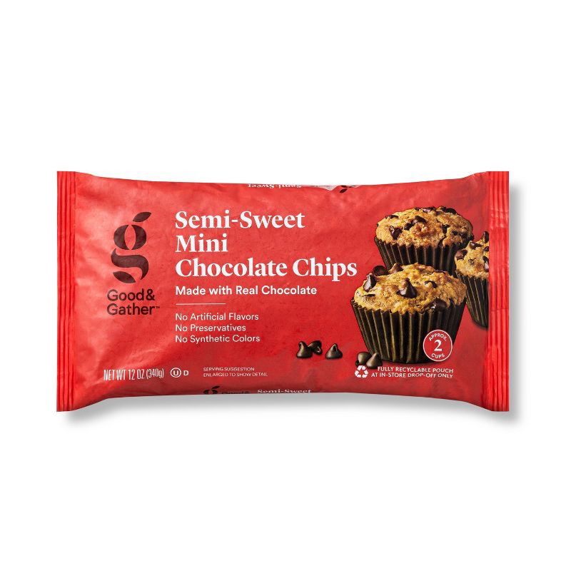 slide 1 of 5, Semi Sweet Mini Chocolate Morsels - 12oz - Good & Gather™, 12 oz