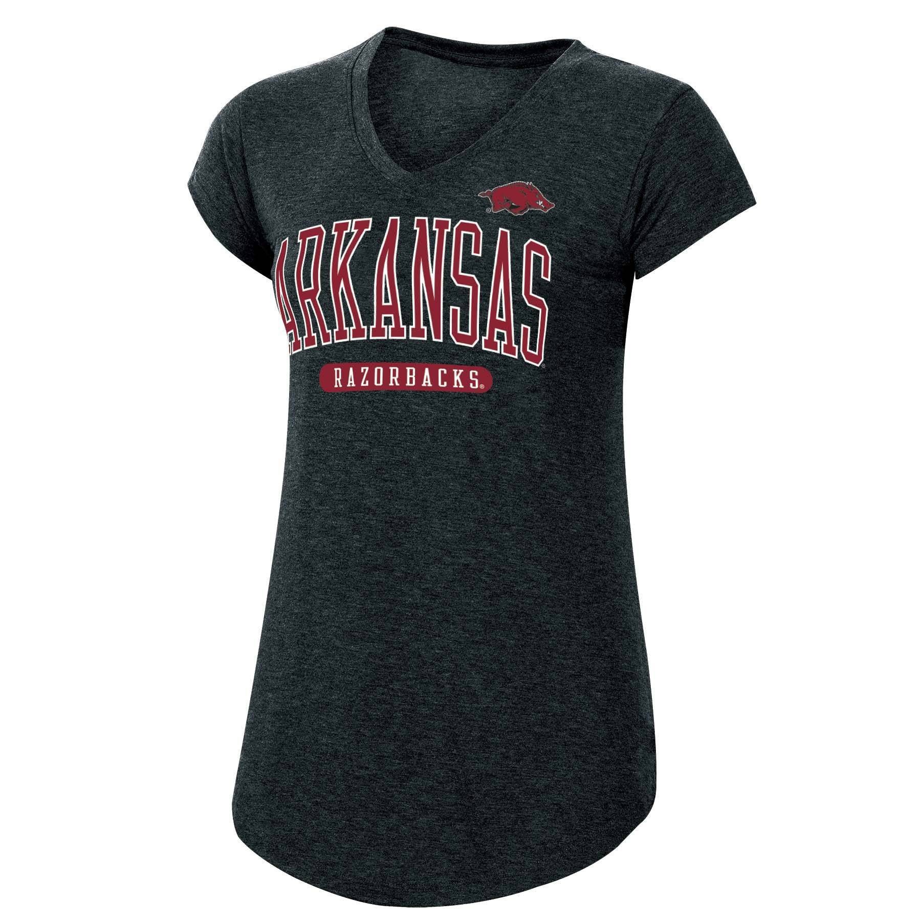 slide 1 of 2, NCAA Arkansas Razorbacks Women's Gray Short Sleeve V-Neck T-Shirt - XL, 1 ct