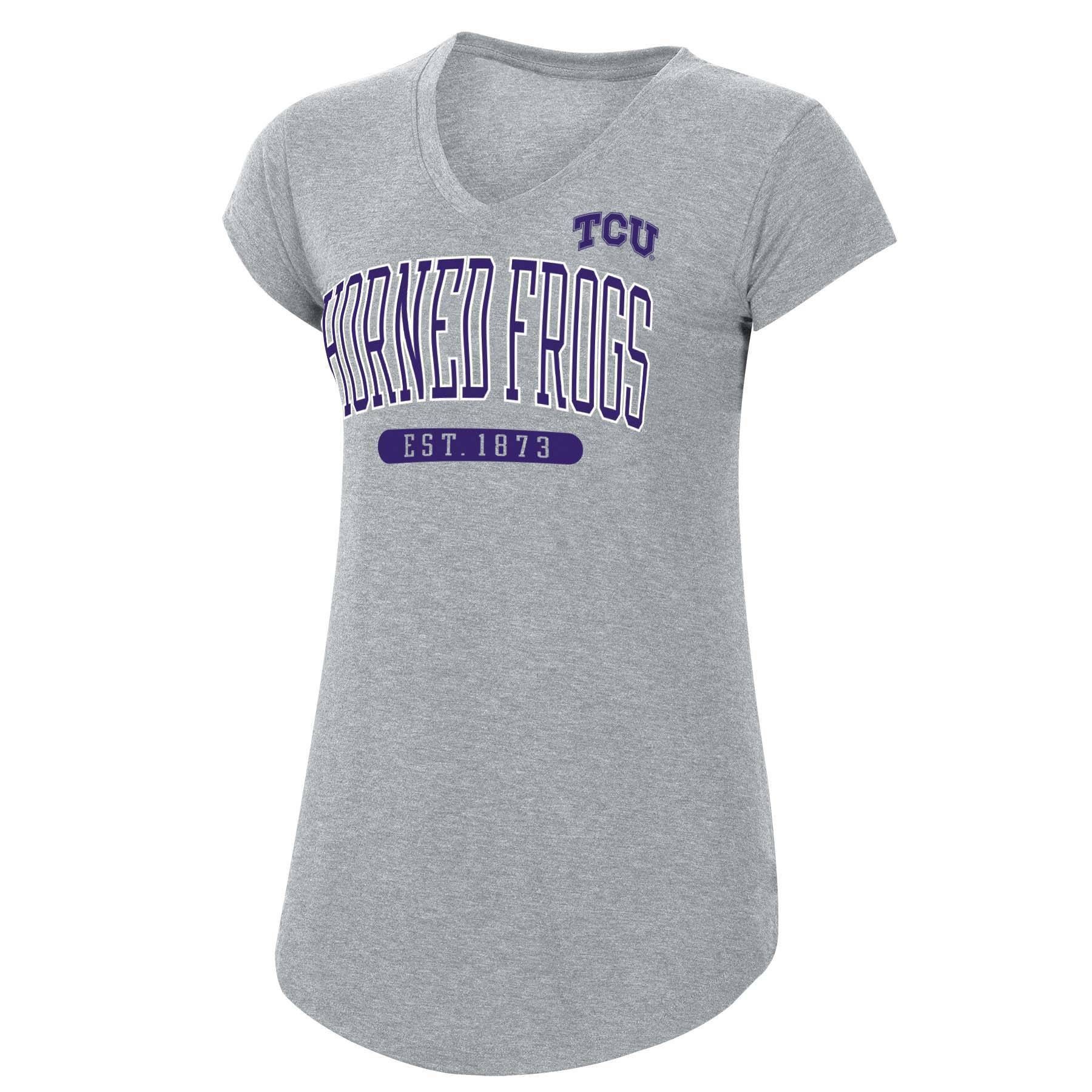 slide 1 of 2, NCAA TCU Horned Frogs Women's Short Sleeve V-Neck Gray T-Shirt - XL, 1 ct