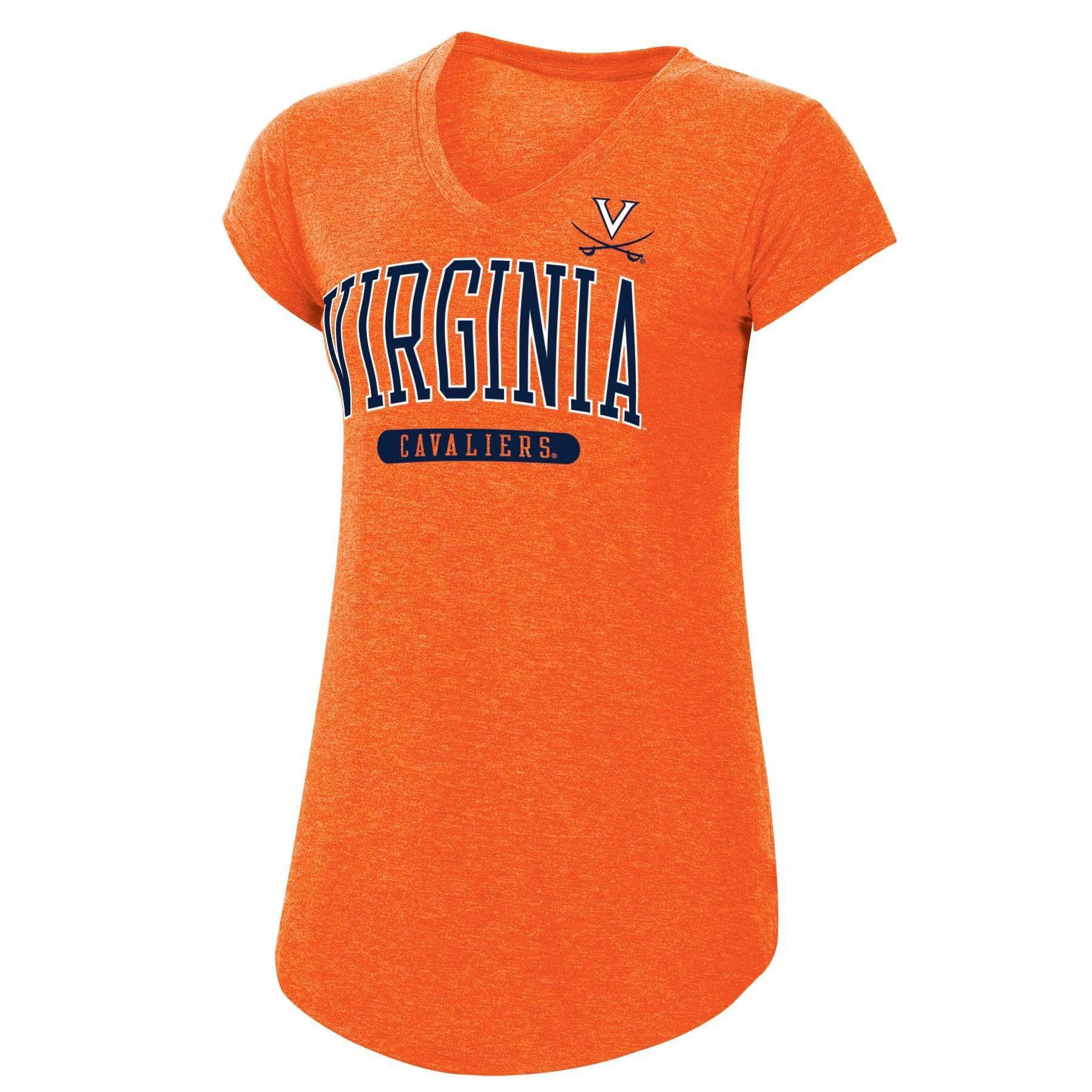 slide 1 of 2, NCAA Virginia Cavaliers Women's Short Sleeve V-Neck Orange T-Shirt - XL, 1 ct