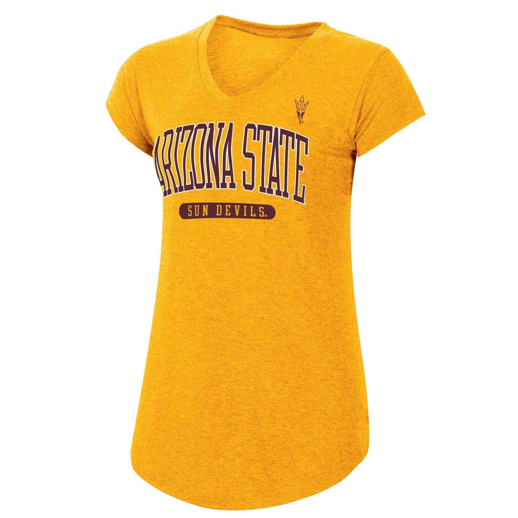 slide 1 of 2, NCAA Arizona State Sun Devils Women's Short Sleeve V-Neck Yellow T-Shirt - XL, 1 ct