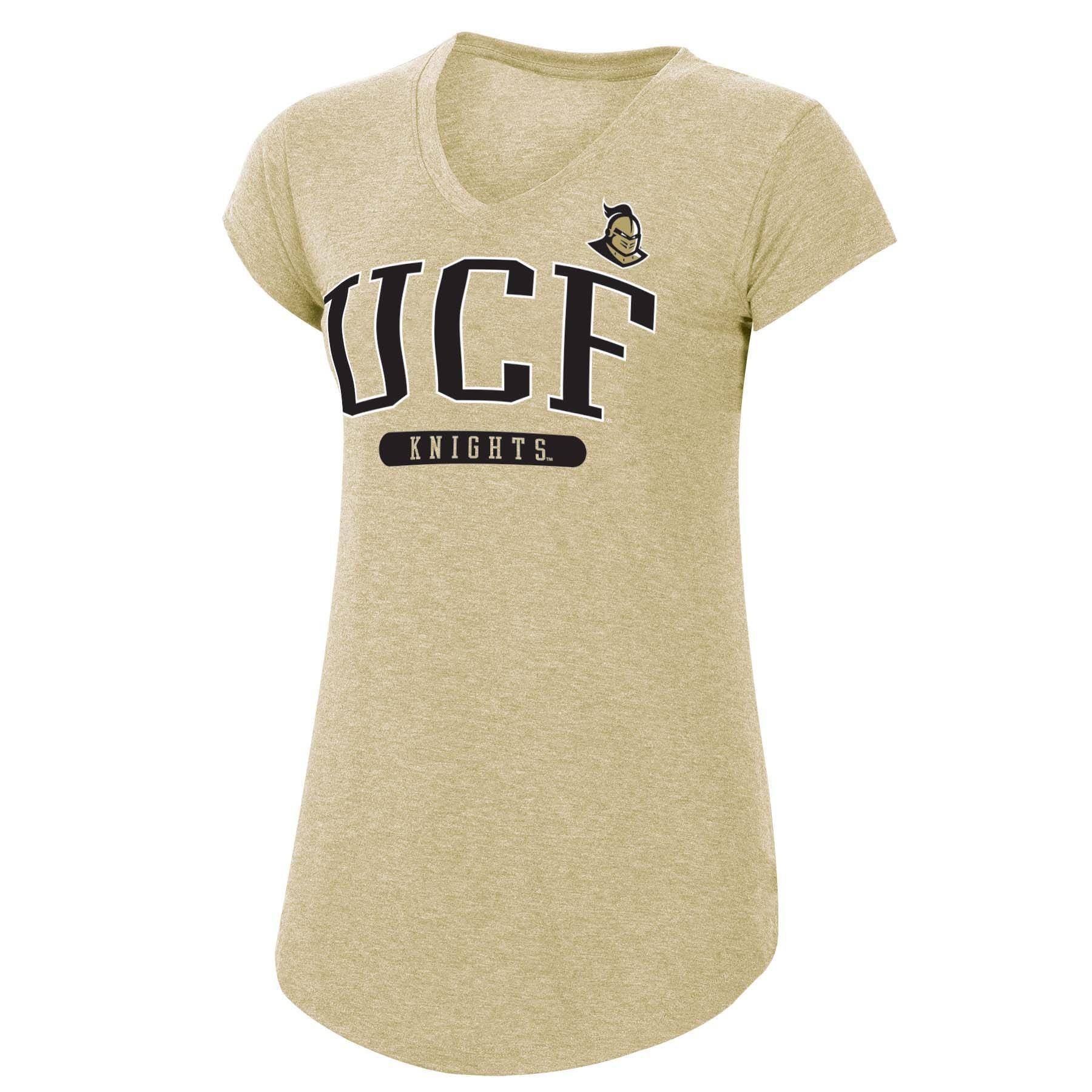 slide 1 of 2, NCAA UCF Knights Women's Short Sleeve V-Neck Tan T-Shirt - XL, 1 ct