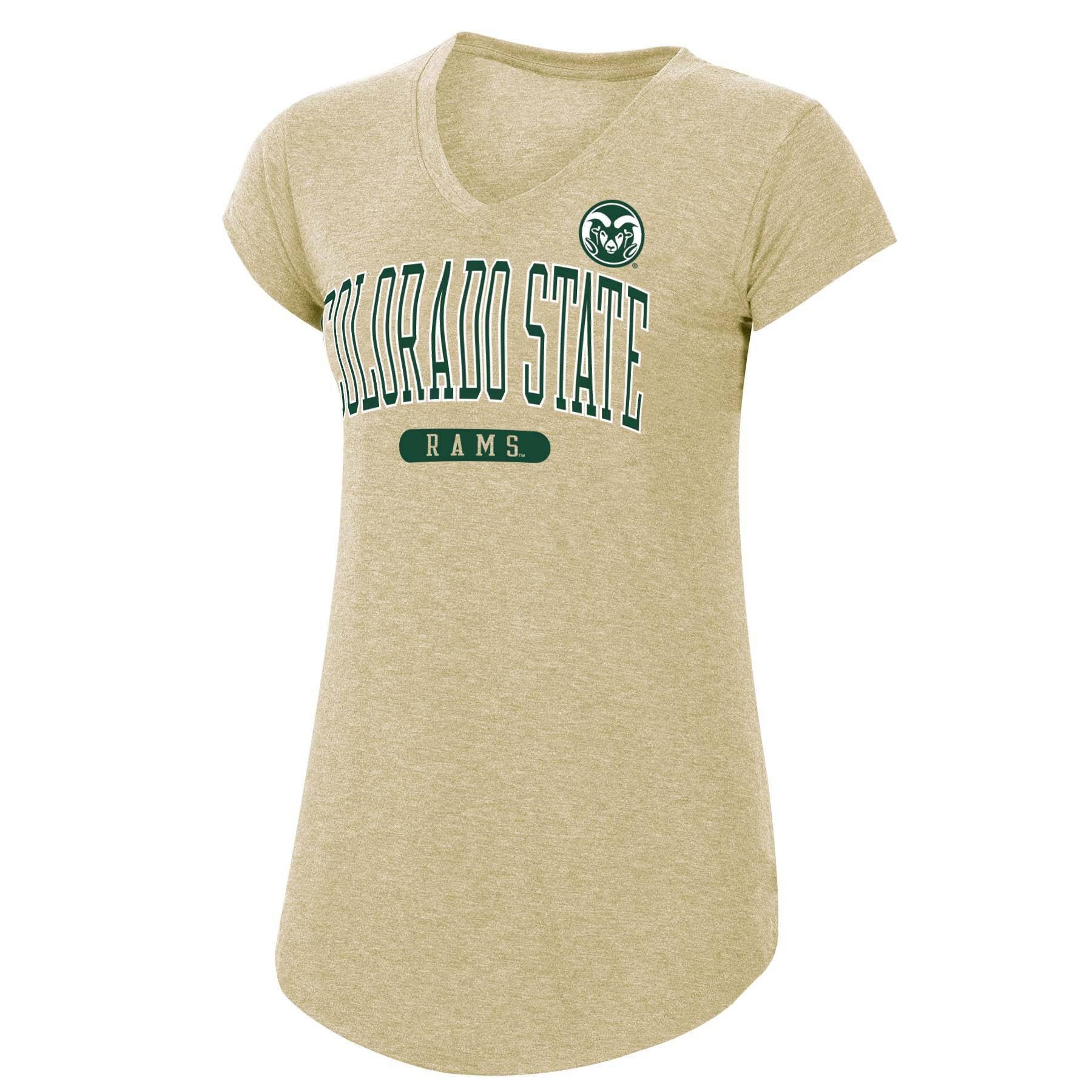 slide 1 of 2, NCAA Colorado State Rams Women's Tan Short Sleeve V-Neck T-Shirt - XL, 1 ct