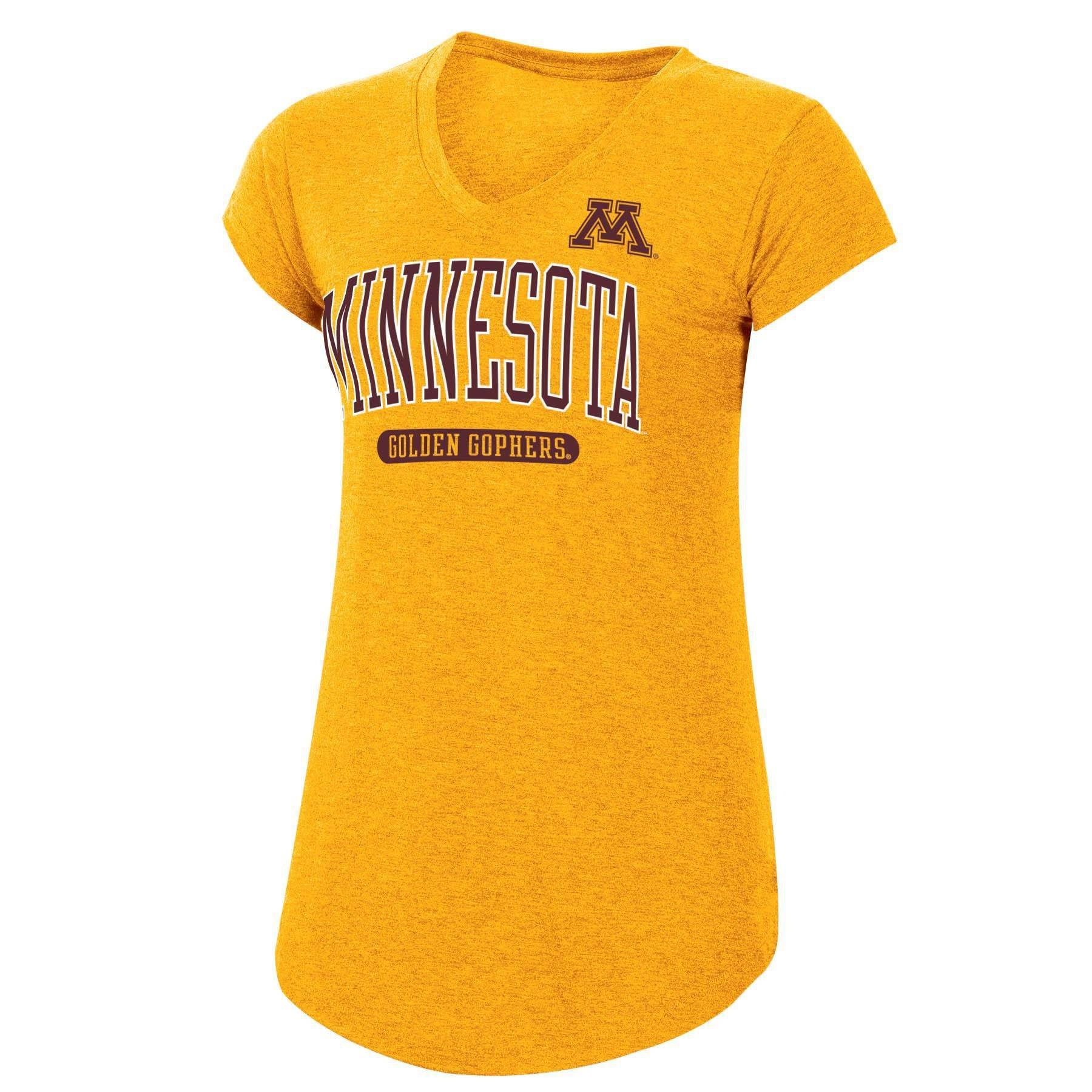 slide 1 of 2, NCAA Minnesota Golden Gophers Women's Short Sleeve V-Neck Yellow T-Shirt - XL, 1 ct