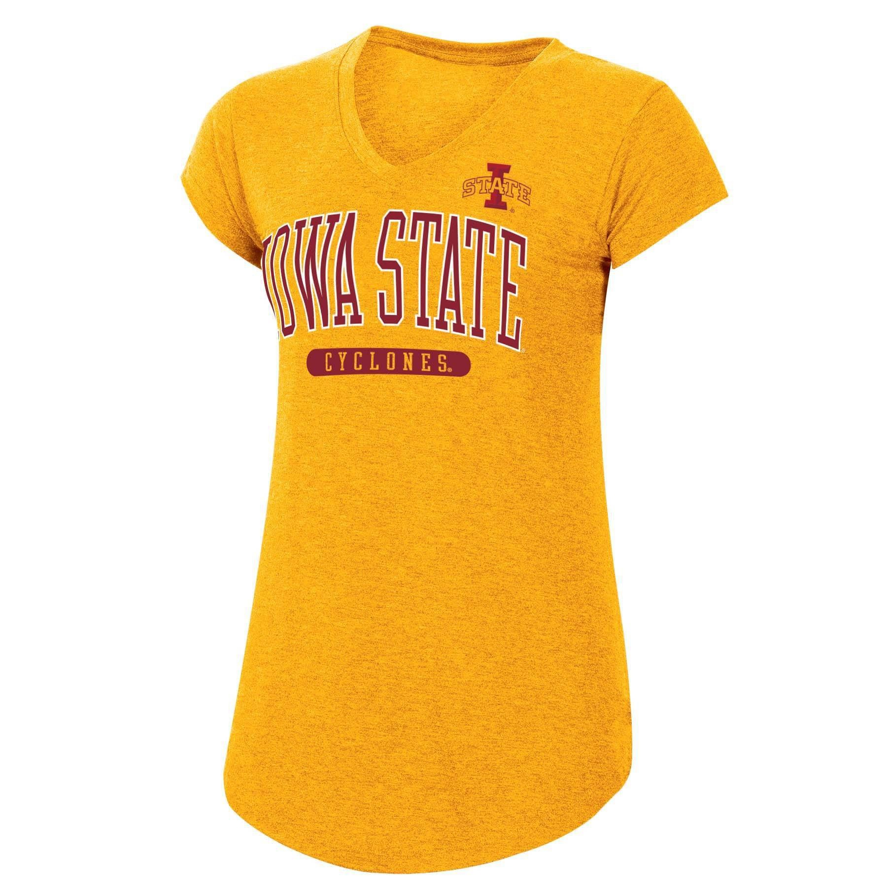 slide 1 of 2, NCAA Iowa State Cyclones Women's Yellow Short Sleeve V-Neck T-Shirt - XL, 1 ct