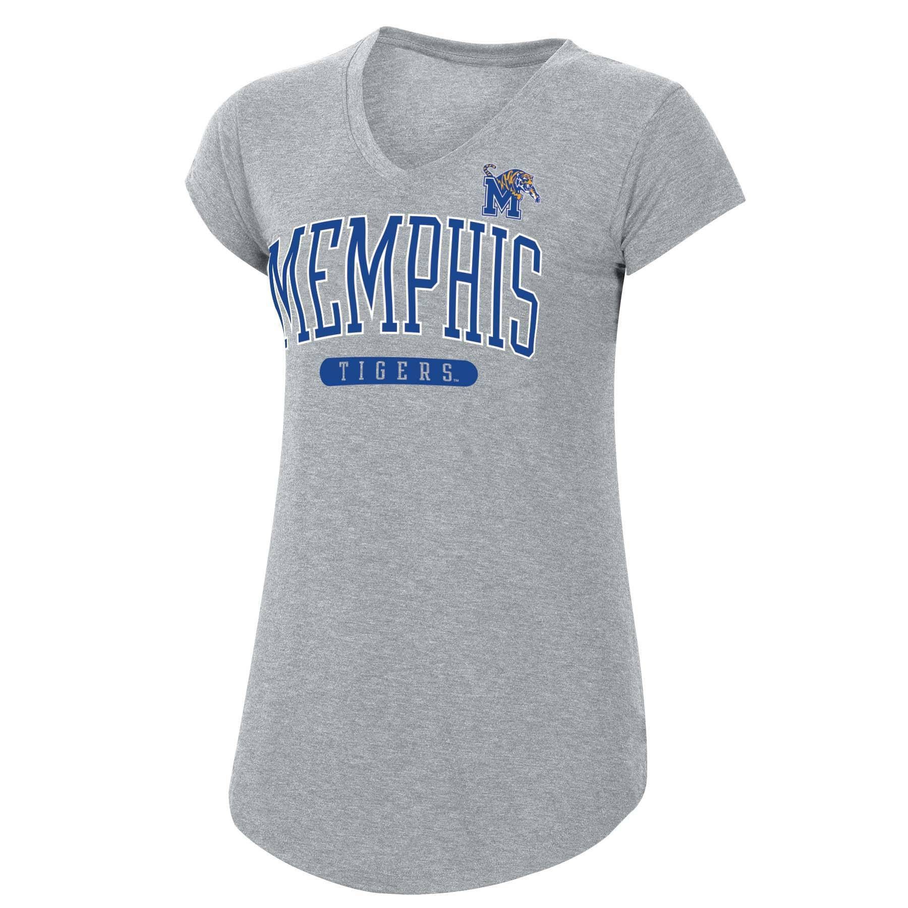 slide 1 of 2, NCAA Memphis Tigers Women's Short Sleeve V-Neck Gray T-Shirt - XL, 1 ct