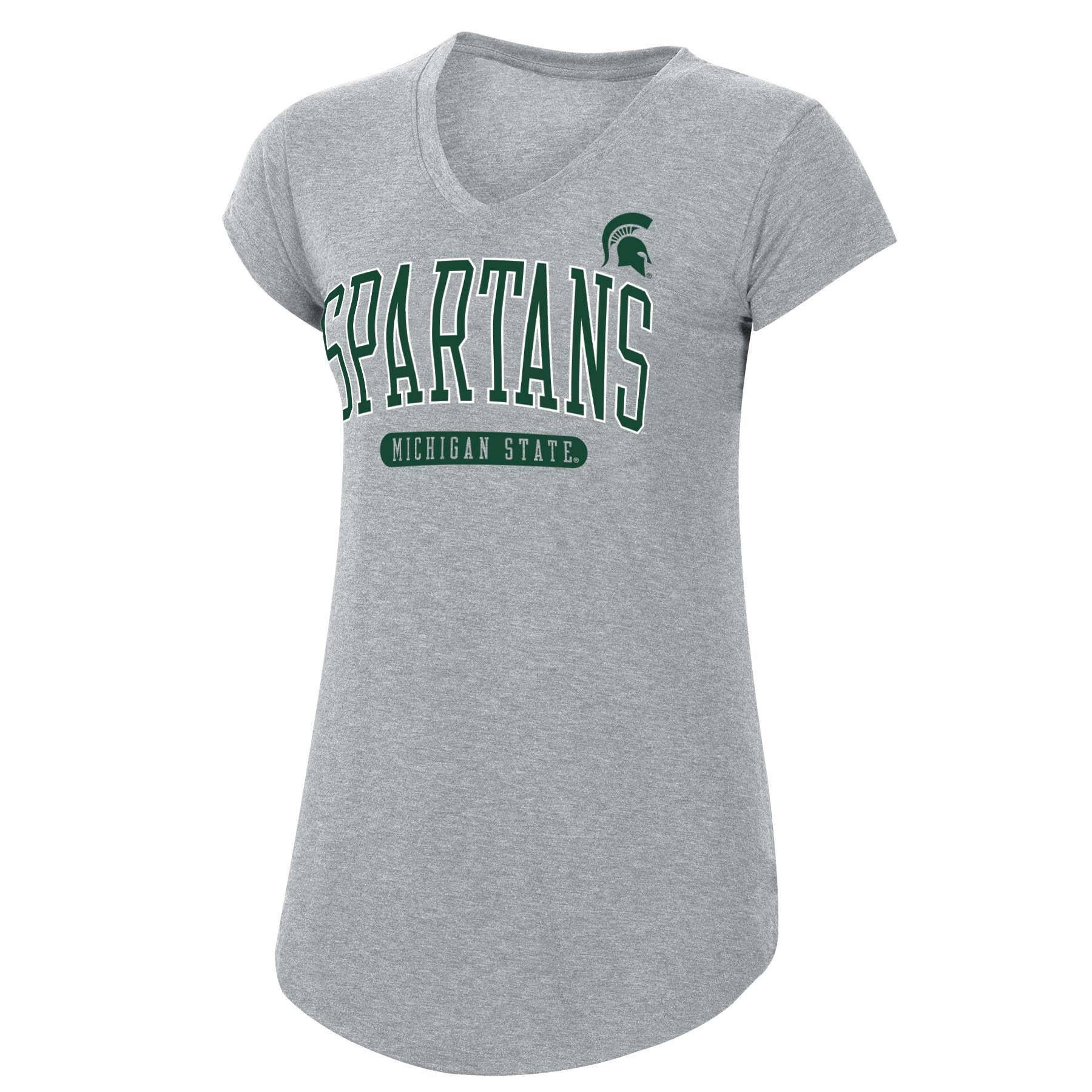 slide 1 of 2, NCAA Michigan State Spartans Women's Short Sleeve V-Neck Gray T-Shirt - XL, 1 ct