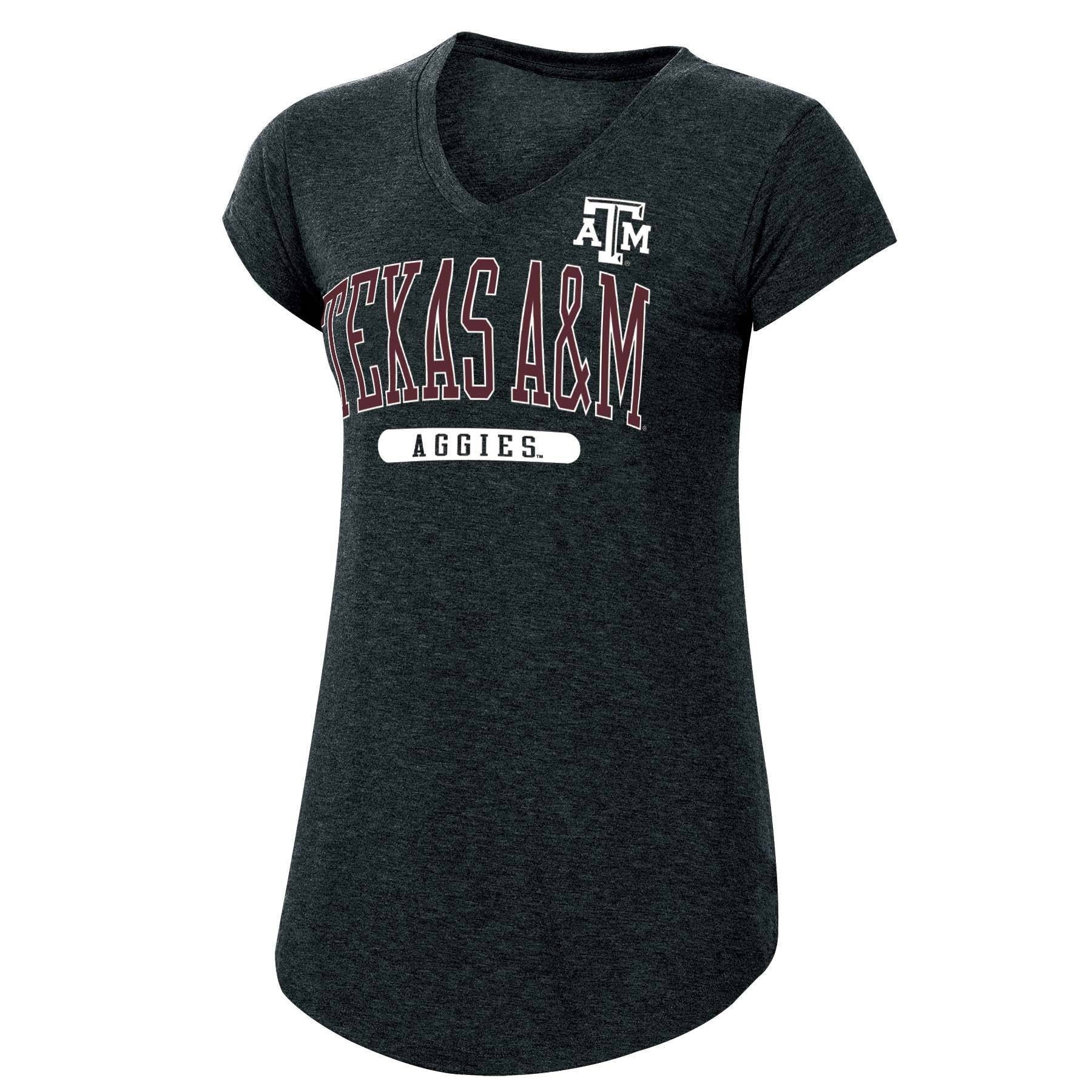 slide 1 of 2, NCAA Texas A&M Aggies Women's Short Sleeve V-Neck Black T-Shirt - XL, 1 ct