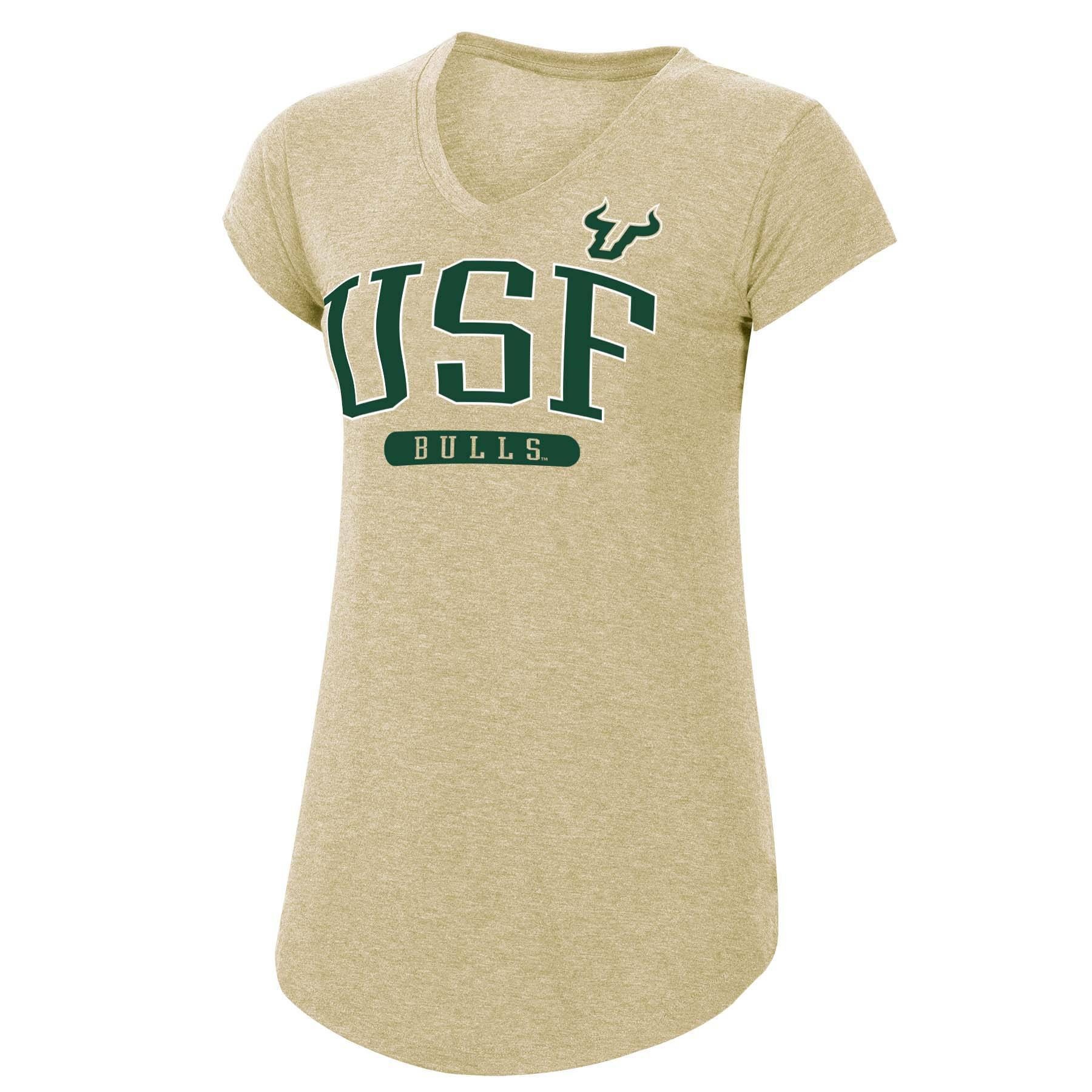 slide 1 of 2, NCAA South Florida Bulls Women's Short Sleeve V-Neck Tan T-Shirt - XL, 1 ct