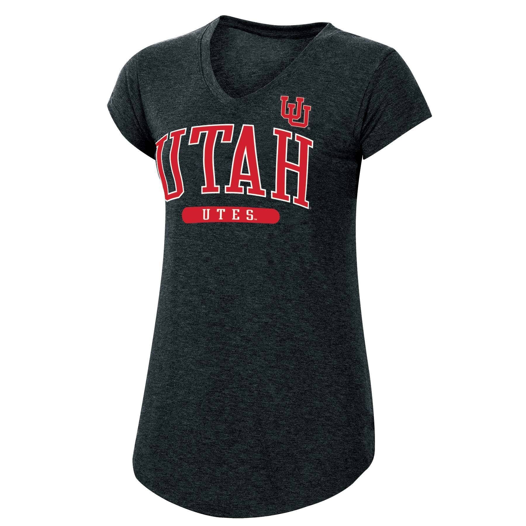 slide 1 of 2, NCAA Utah Utes Women's Short Sleeve V-Neck Black T-Shirt - XL, 1 ct