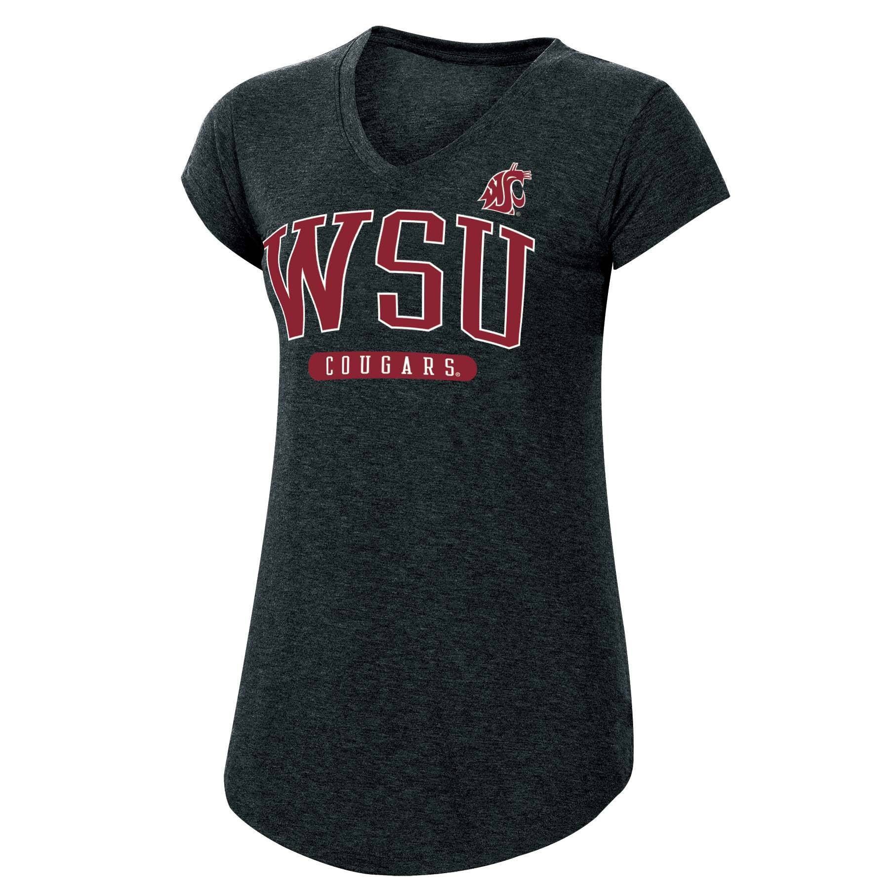 slide 1 of 2, NCAA Washington State Cougars Women's Short Sleeve V-Neck Black T-Shirt - XL, 1 ct